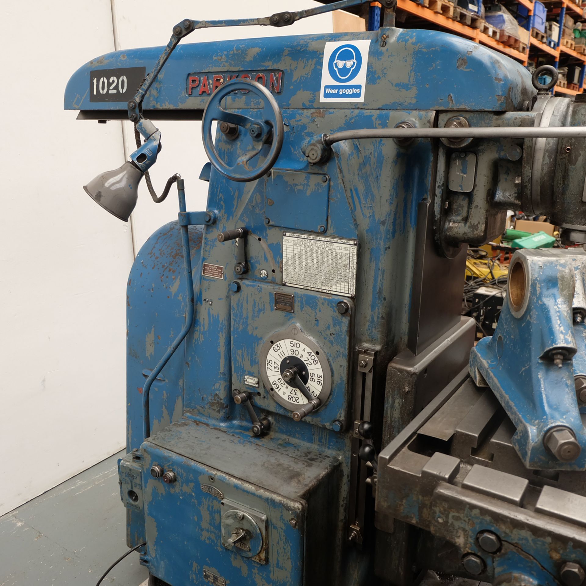 Parkson No.3 N. Horizontal Milling Machine with Swivel Head. - Image 3 of 15