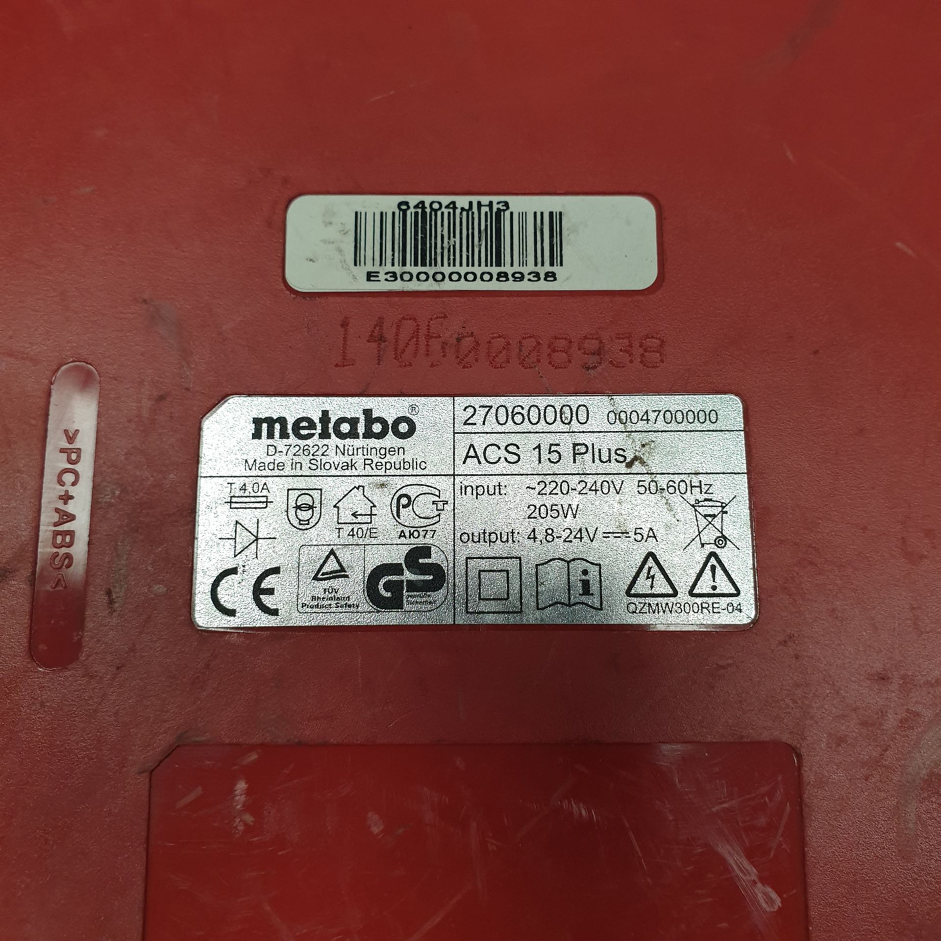 4 x Metabo ACS 15 Plus Battery Chargers. 220-240 Volt. - Image 3 of 3