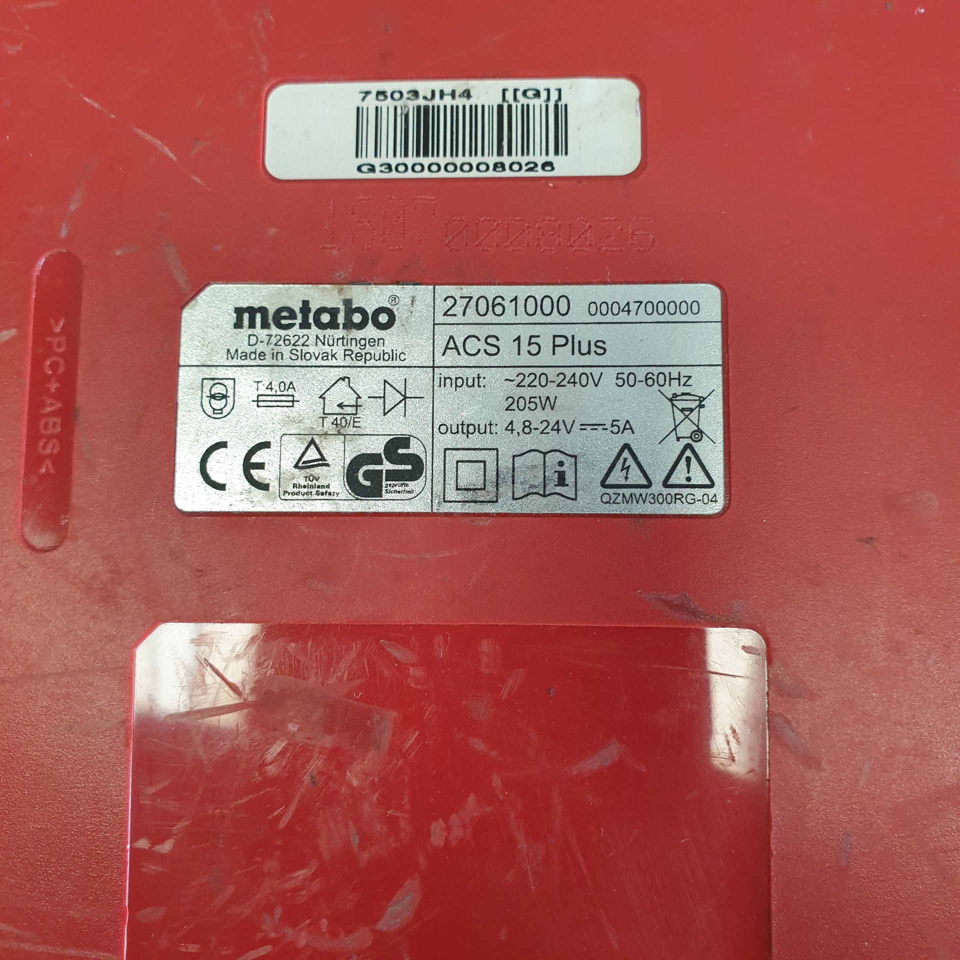 4 x Metabo ACS 15 Plus Battery Chargers. 220-240 Volt. - Image 3 of 3