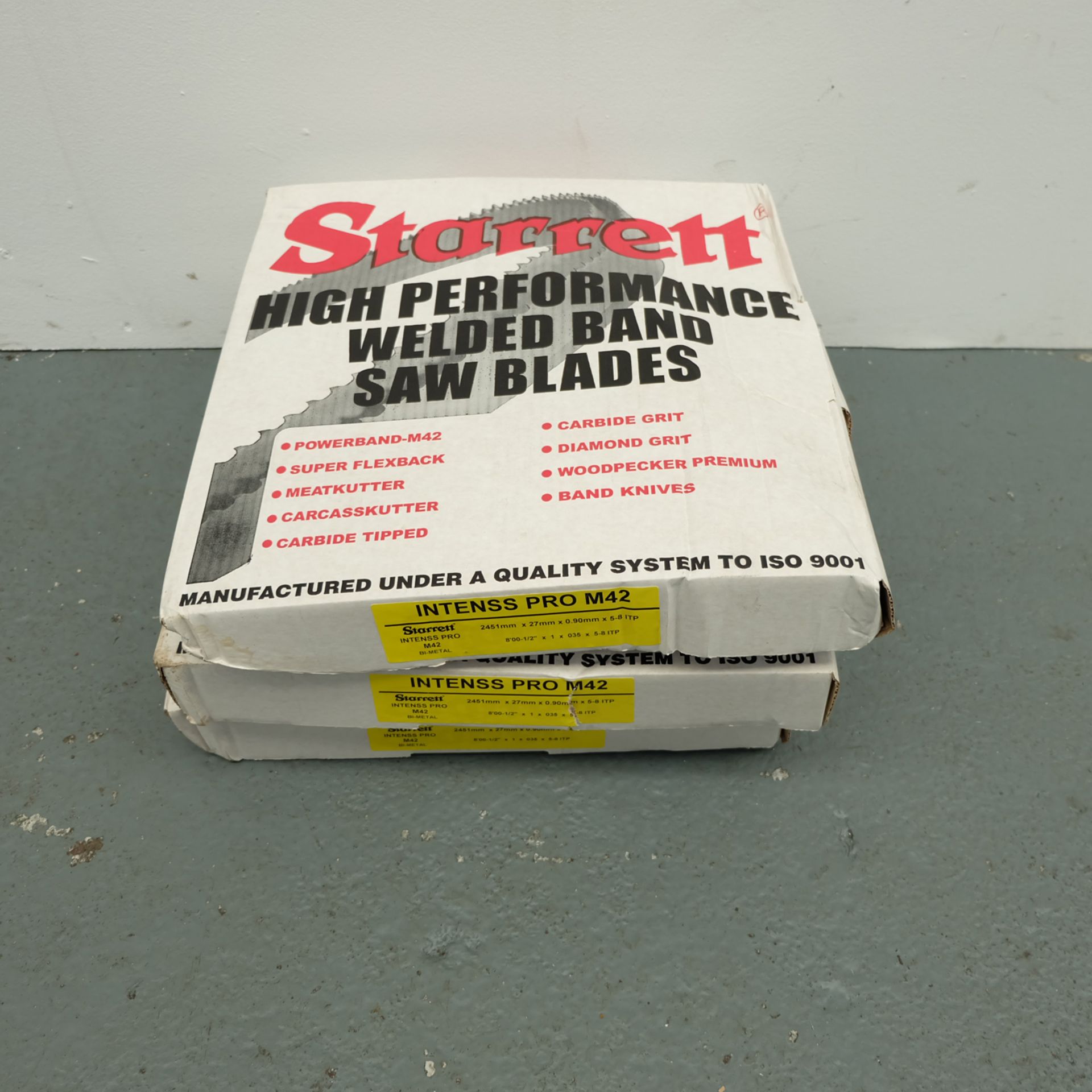 3 x Starrett Intenss Pro M42 Saw Blades. 2451mm x 27mm x 0.9mm.