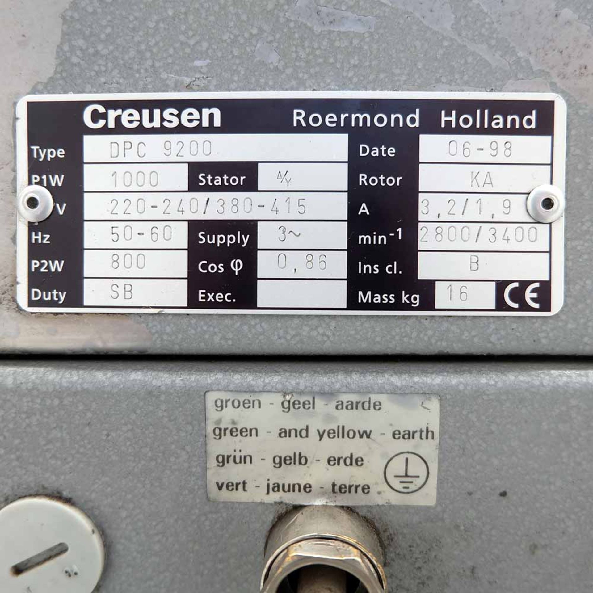 Creusen Type DPC 9200. Double Ended Polishing Machine on Steel Stand. - Image 5 of 5