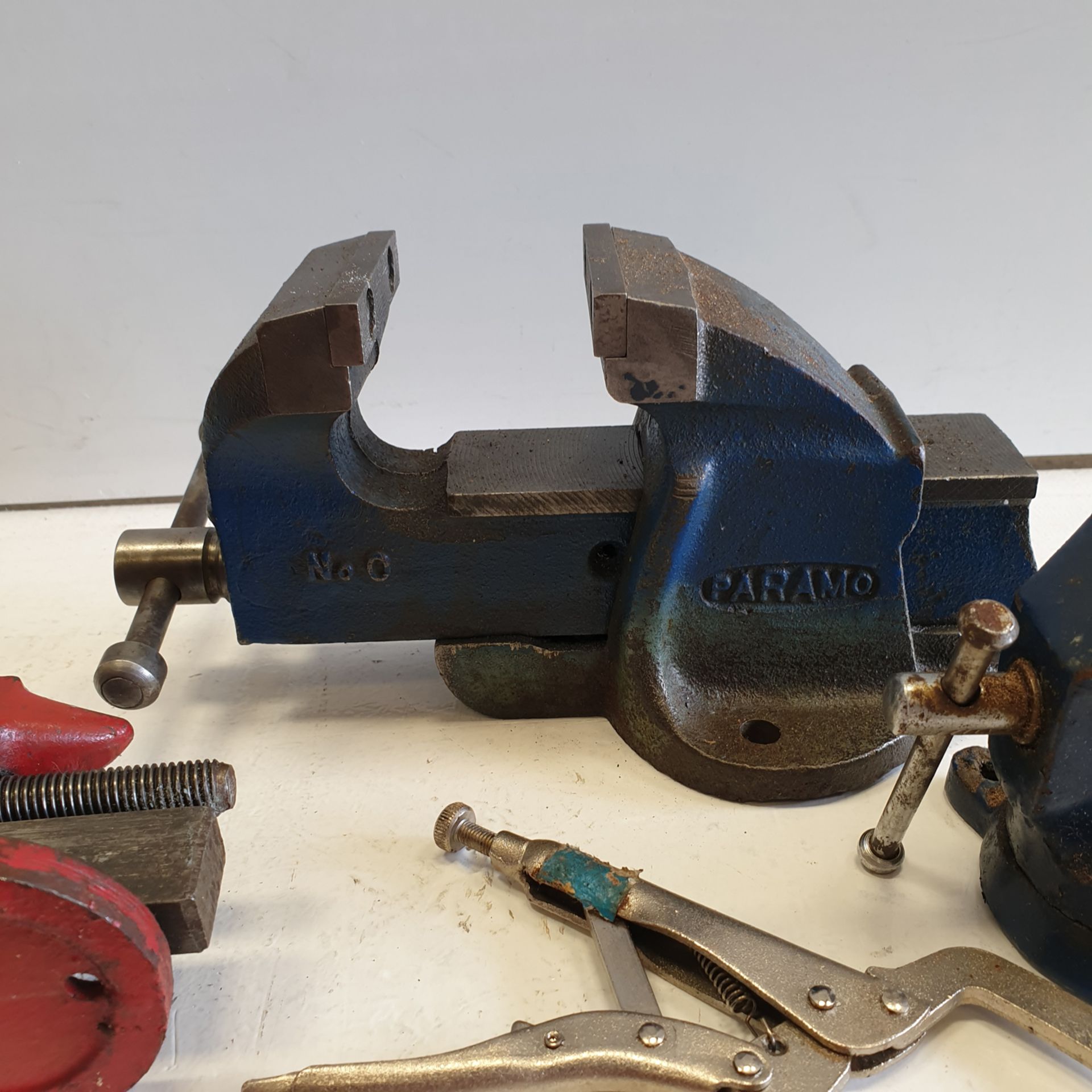 Selection of Bench Vices and C Clamp Grip Wrenches. - Image 3 of 6