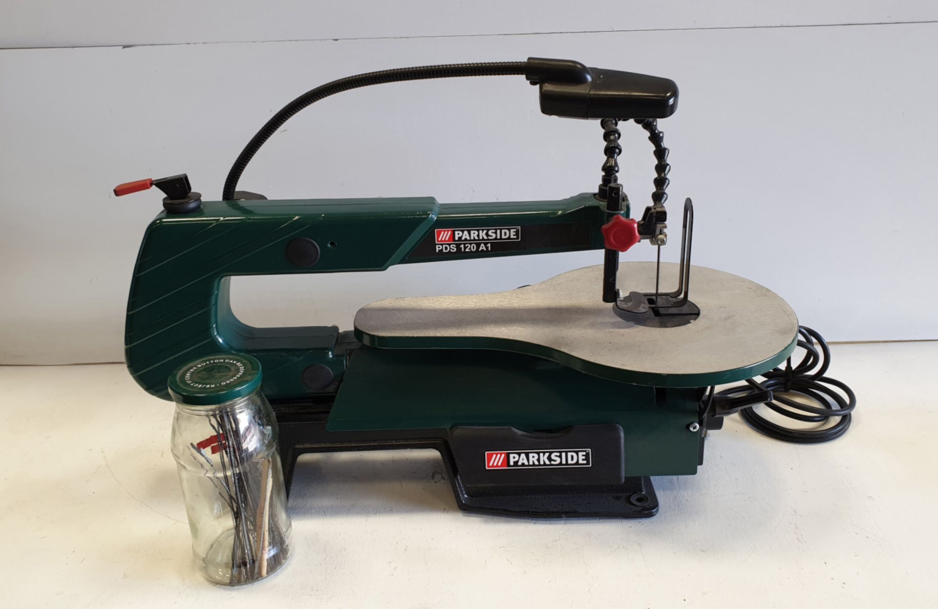 PARKSIDE Model PDS 120 A1 Bench Top Scroll/Fret Saw with Light and Spare Blades.