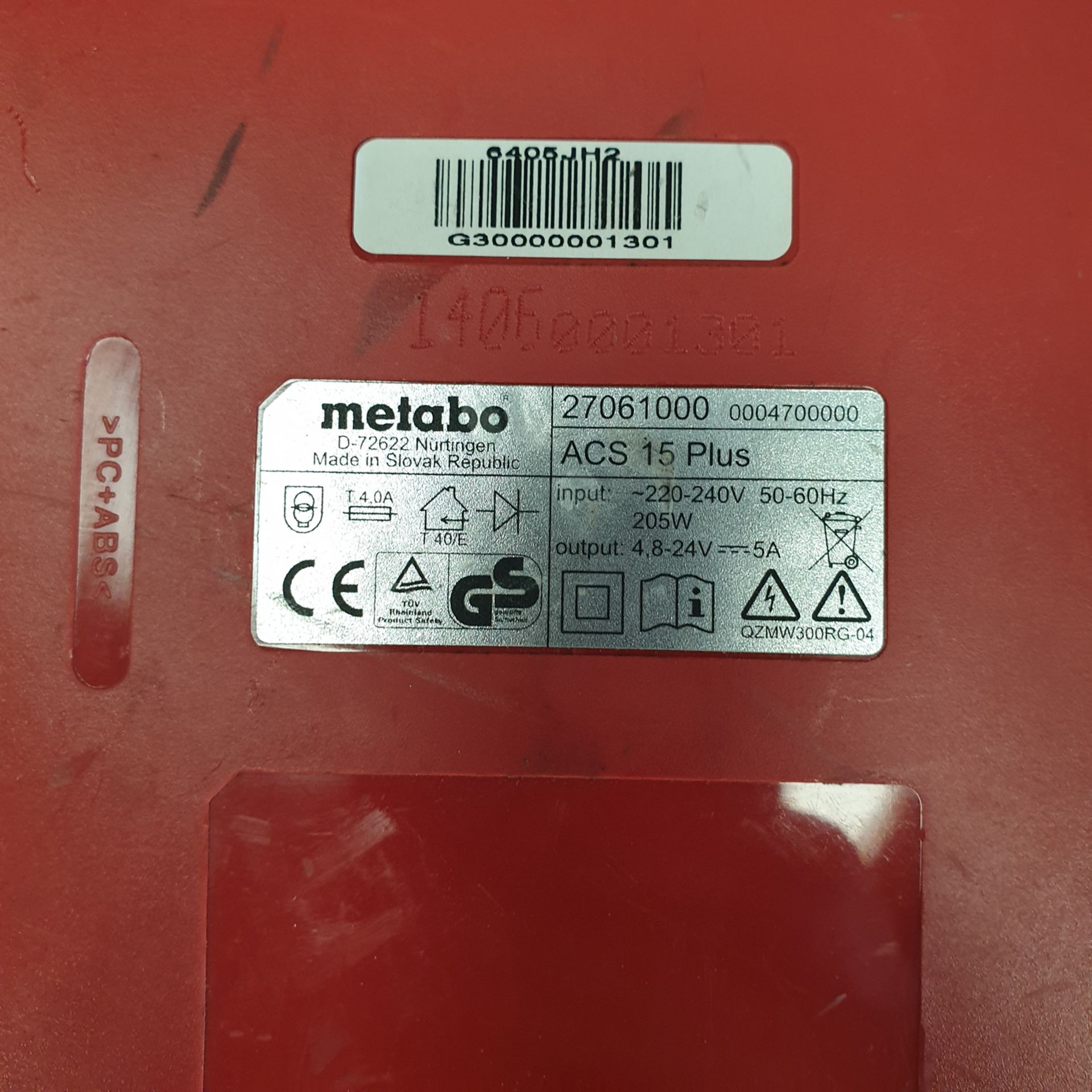 4 x Metabo ACS 15 Plus Battery Chargers. 220-240 Volt. - Image 3 of 3