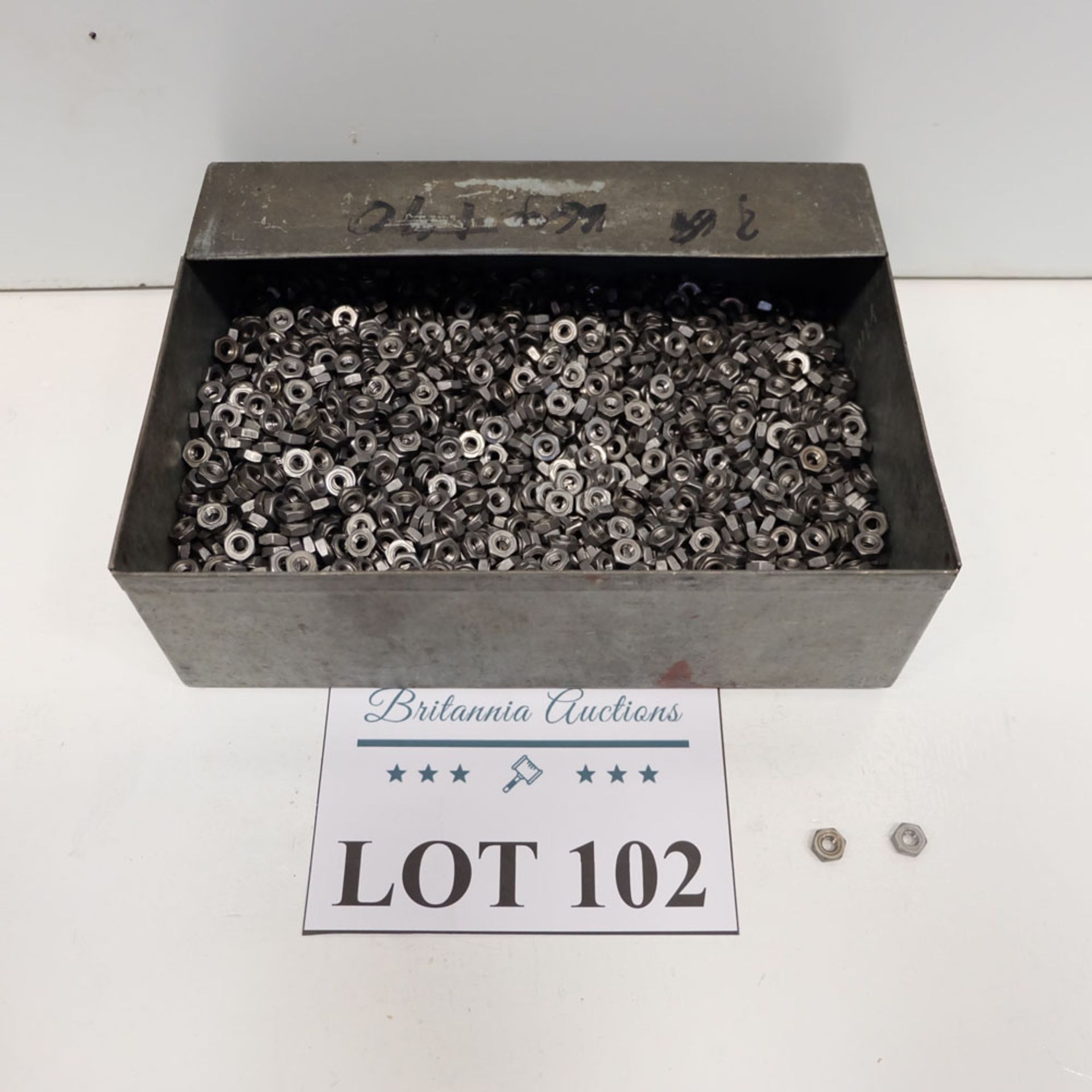 Quantity of Hex Nuts as Lotted. Labelled M5 Mild Steel.
