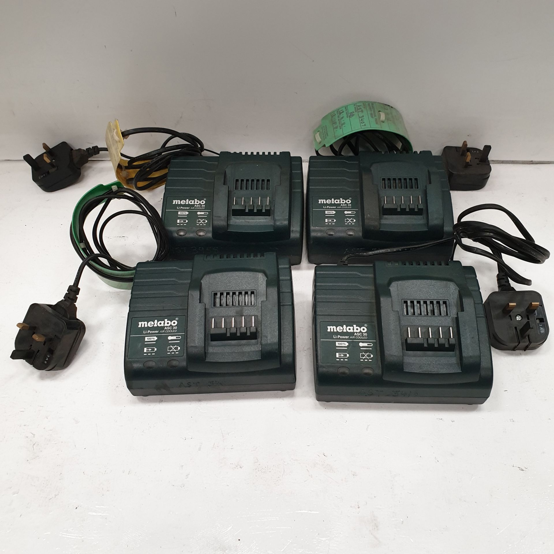 4 x Metabo ASC 30 Battery Chargers. 220-240 Volt.