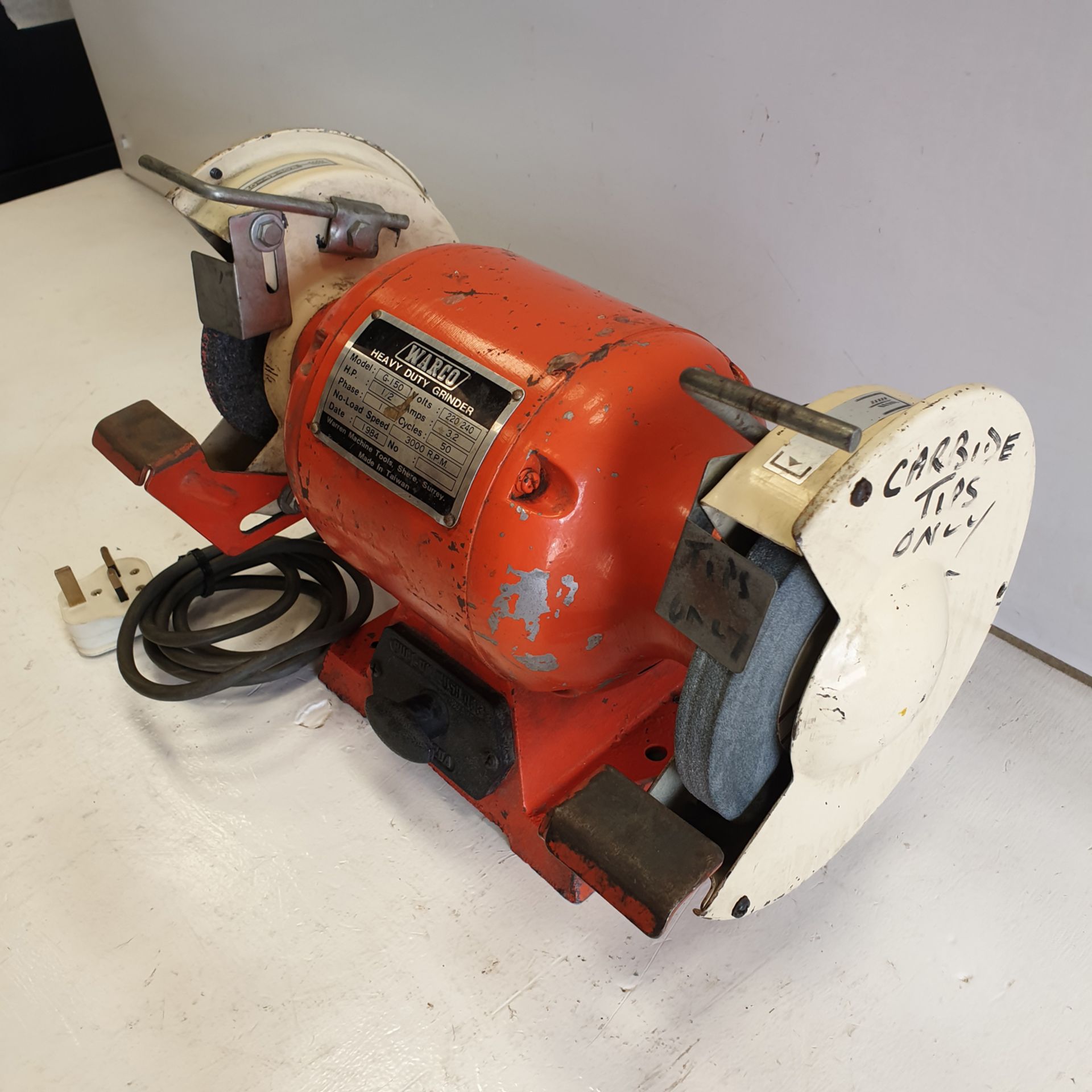 Warco Model G-150. Heavy Duty Bench Grinder. 1/2HP. - Image 2 of 4
