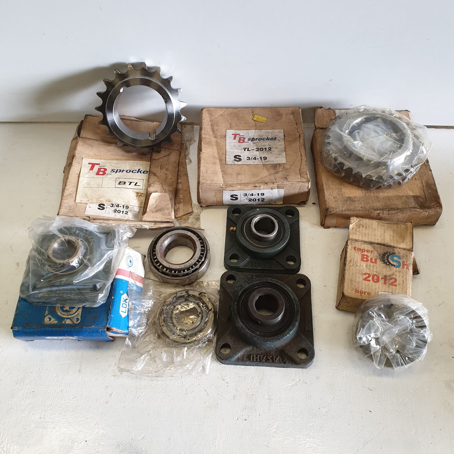 Selection of Bearings & Sprockets as Lotted.