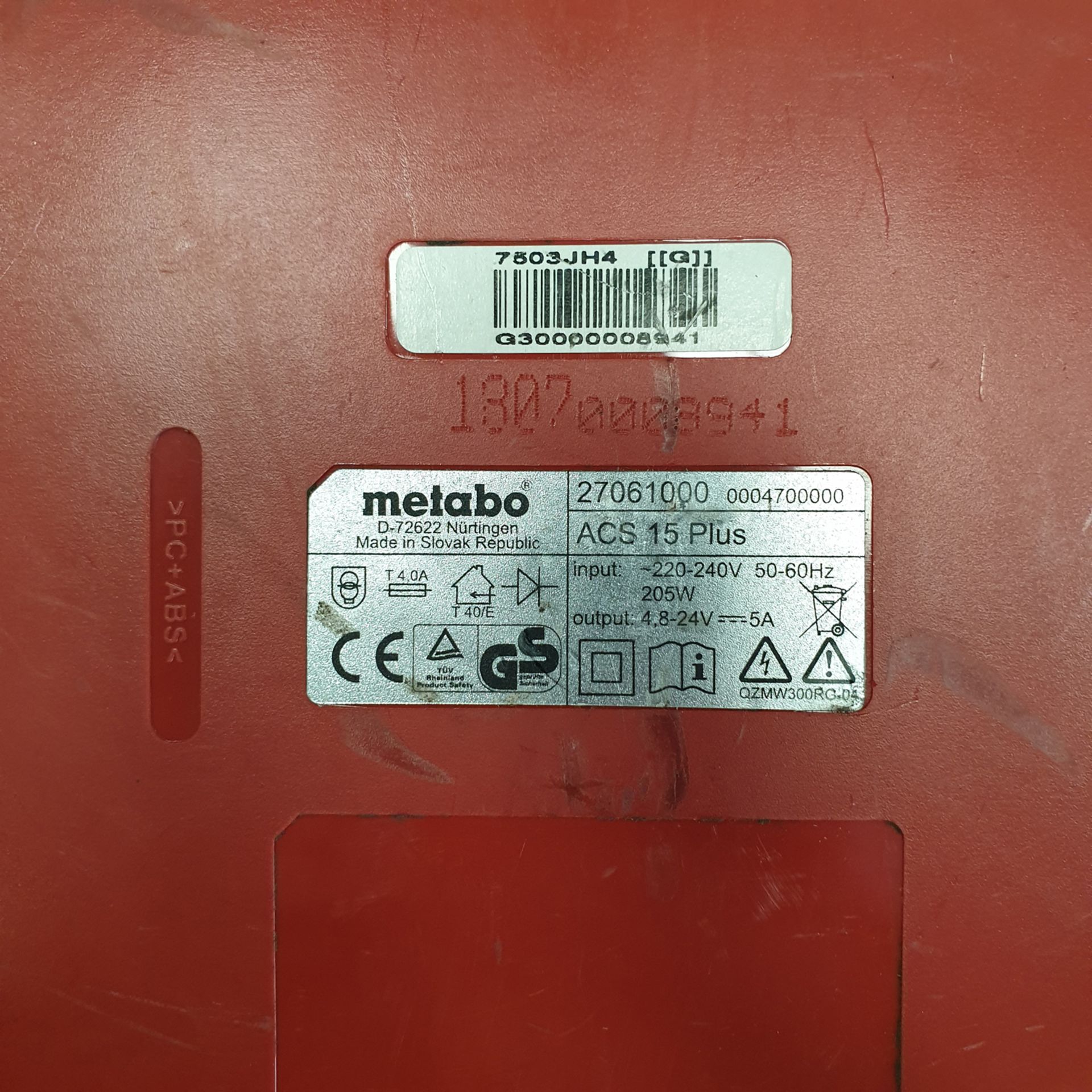 4 x Metabo ACS 15 Plus Battery Chargers. 220-240 Volt. - Image 3 of 3