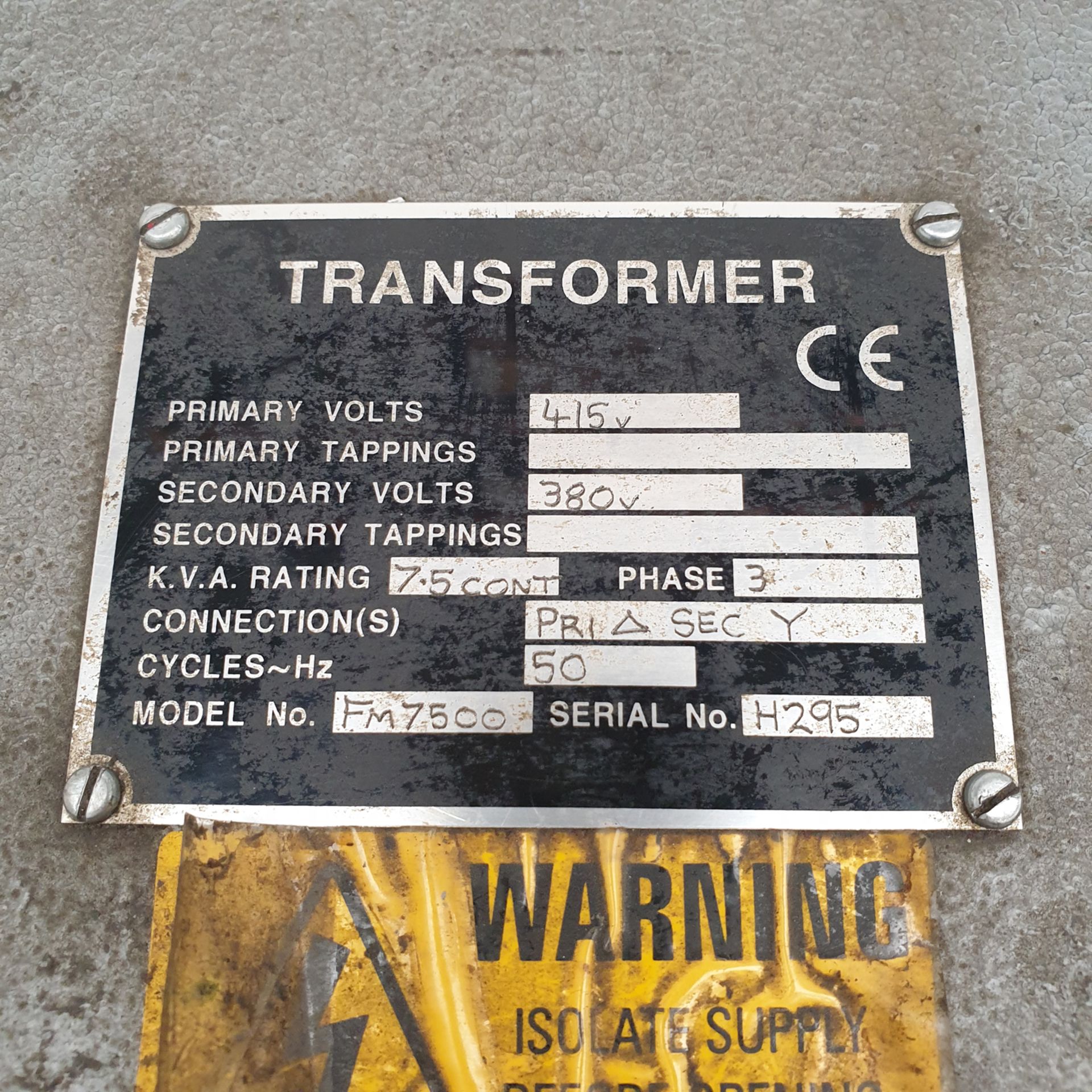 Transformer Model FM7500. - Image 3 of 5