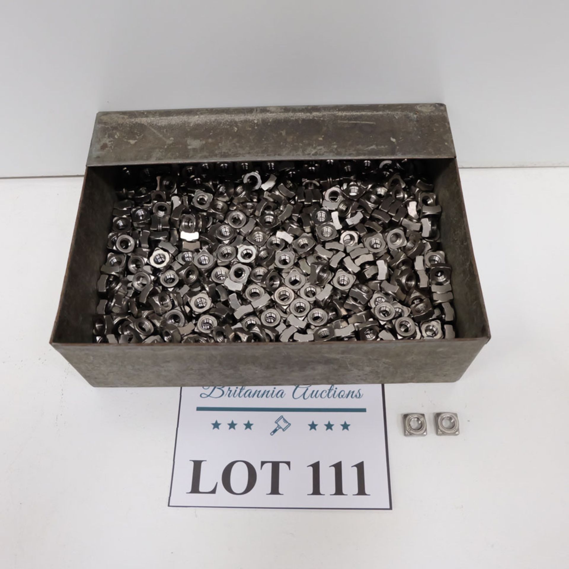 Quantity of Square Nuts as Lotted. Labled M8 Stainless Steel.