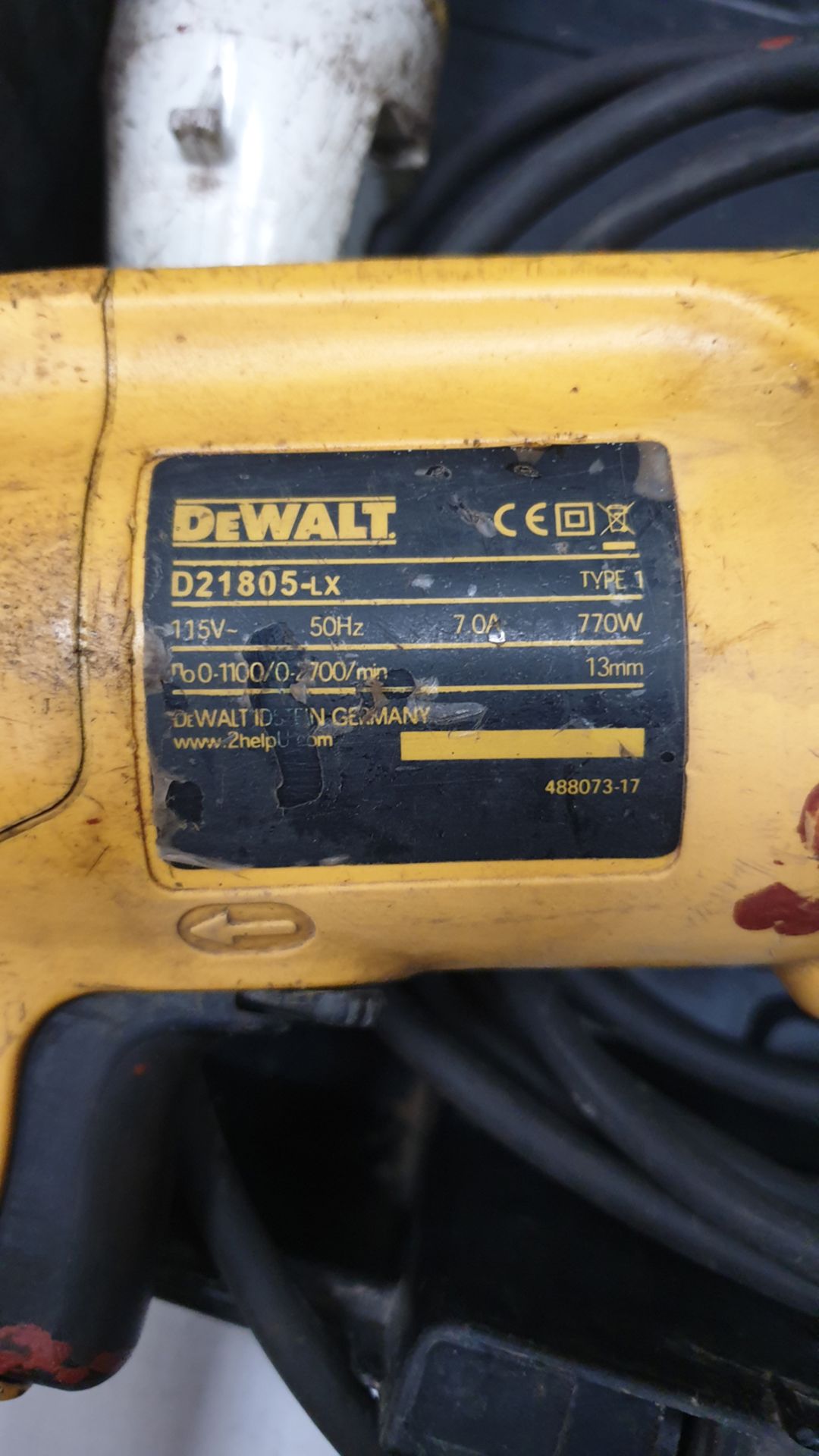 DeWALT Model D21805-LX 110V Drill. - Image 2 of 2