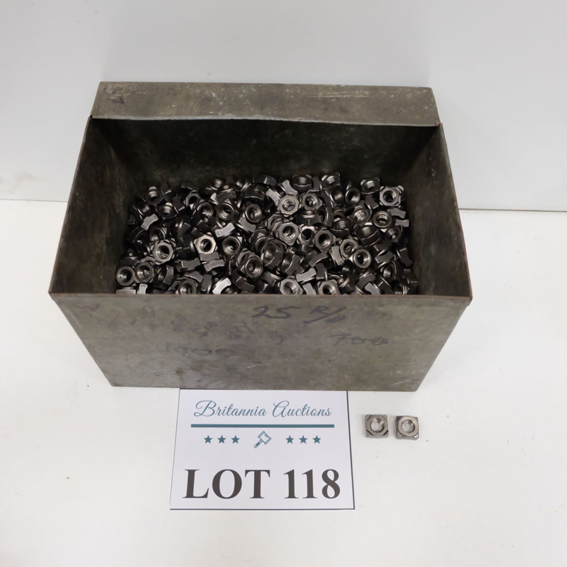 Quantity of Square Nuts as Lotted. Labled M10 Mild Steel.