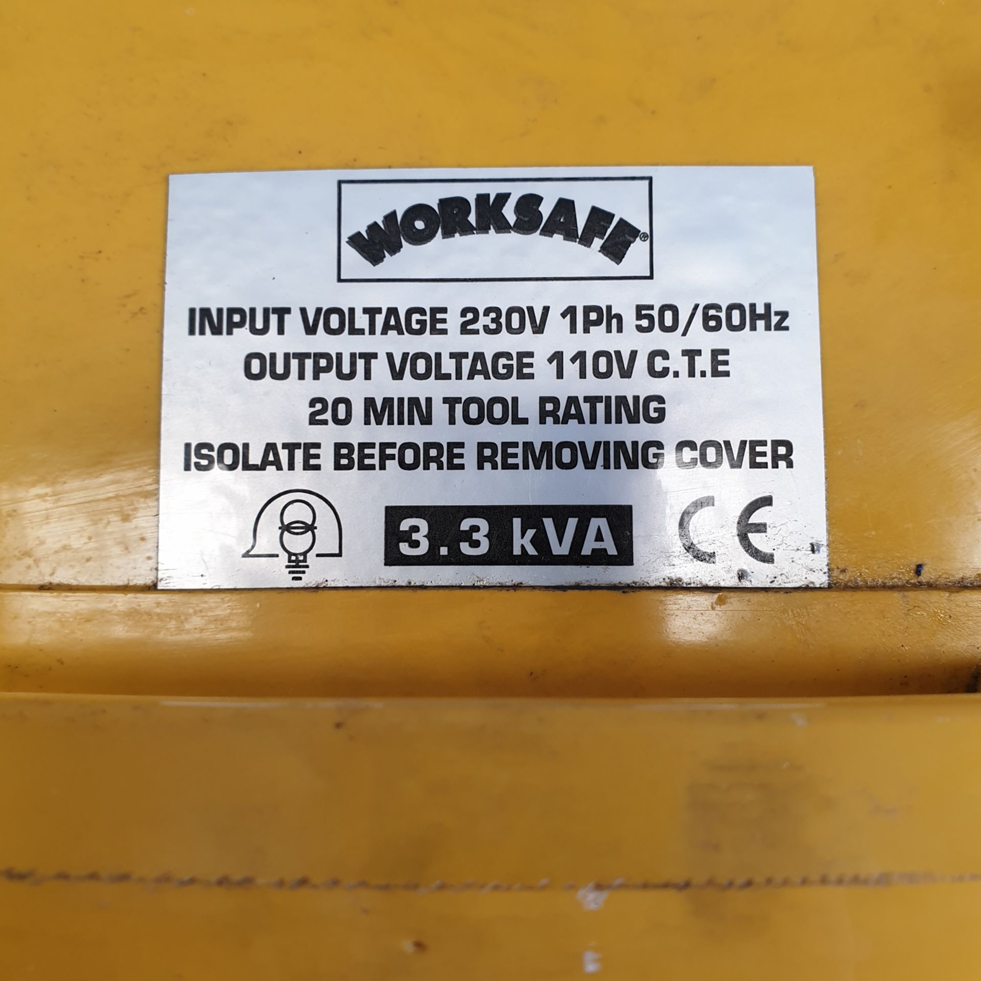 Worksafe 110V Transformer. - Image 3 of 5