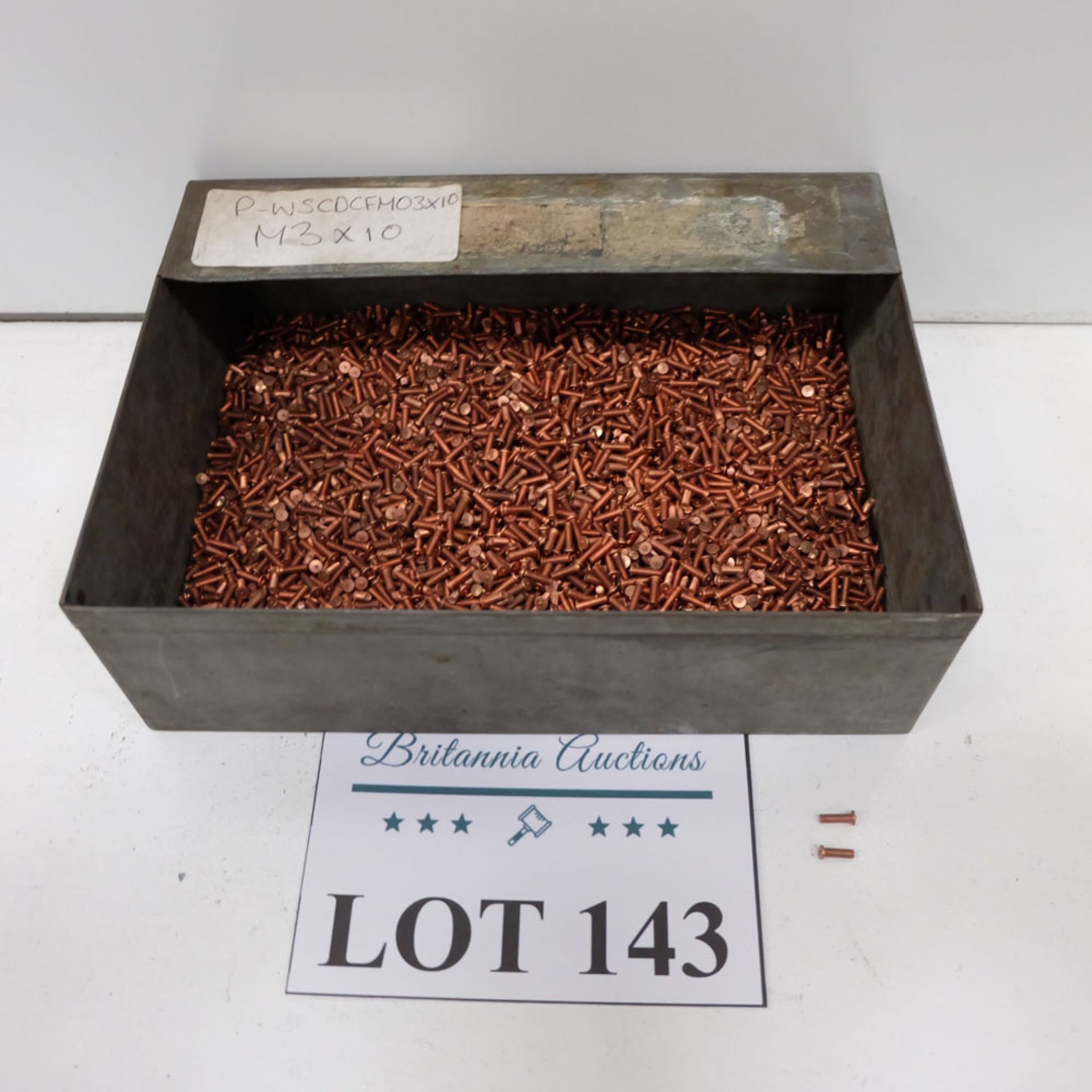 Quantity of Welding Studs as Lotted. Labelled M3 x 10 CD Type Stud.