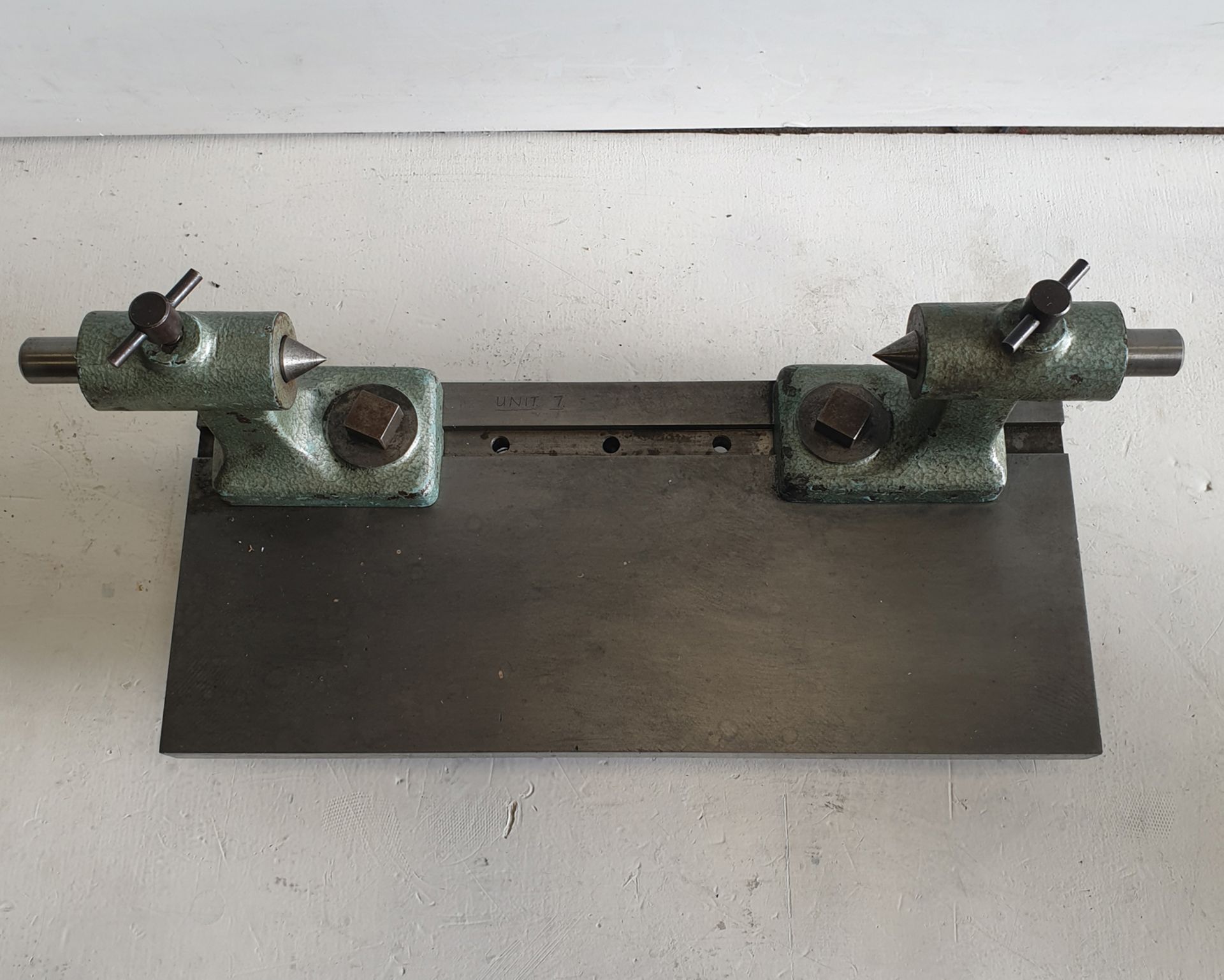 Pair of Centres on Steel Base. Centre Height 80mm. Max Capacity 270mm Approx. - Image 7 of 7