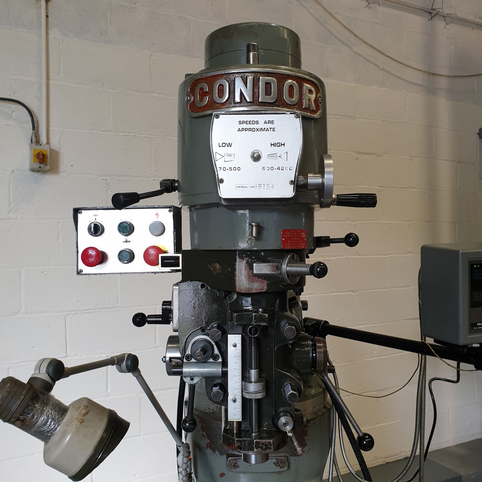 Condor Model 2VS. Turret Milling Machine. Spindle Taper R8. - Image 6 of 9