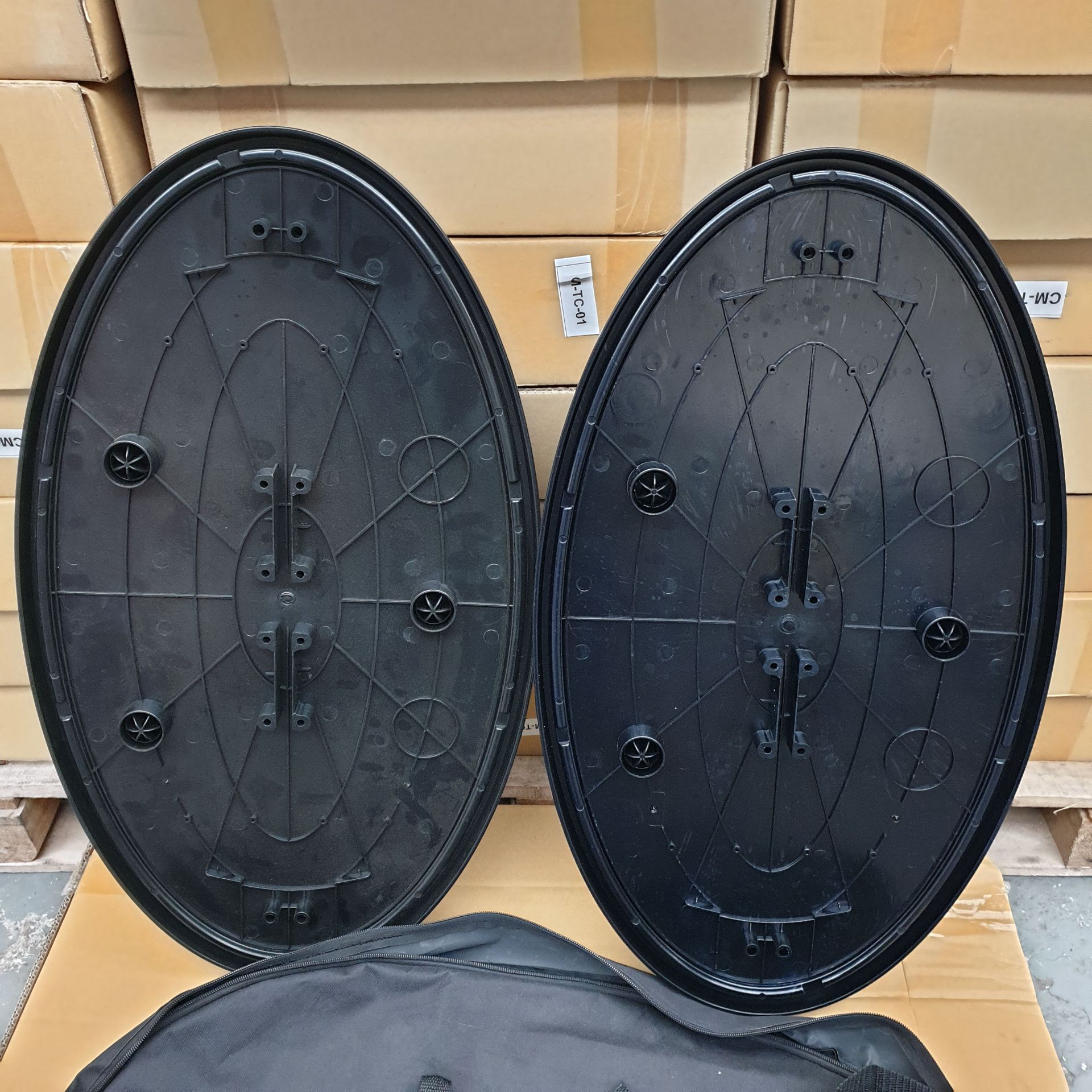 24 pairs of Lid and Base parts for Oval Display Signs. Part Number: CM-TC-01. With Carry Bags. - Image 5 of 5