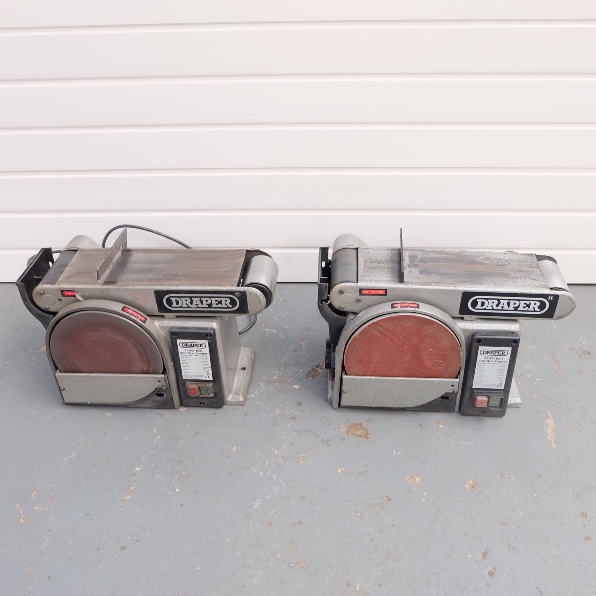 Two Draper 350W Belt and Disc Sanders. Spares or Repairs.