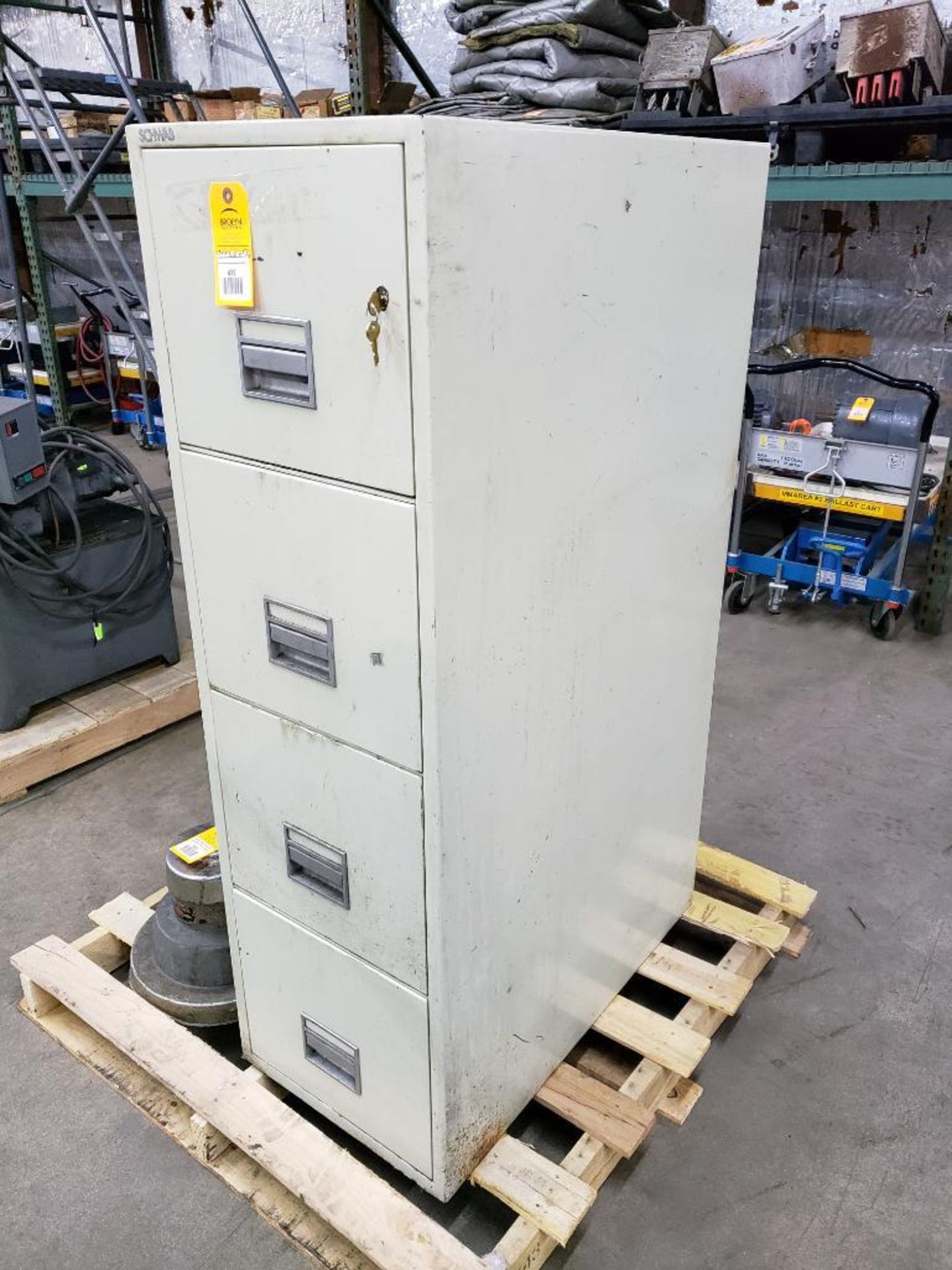Schwab fireproof file cabinet. 17"w x 31"d x 53"t. - Image 6 of 6