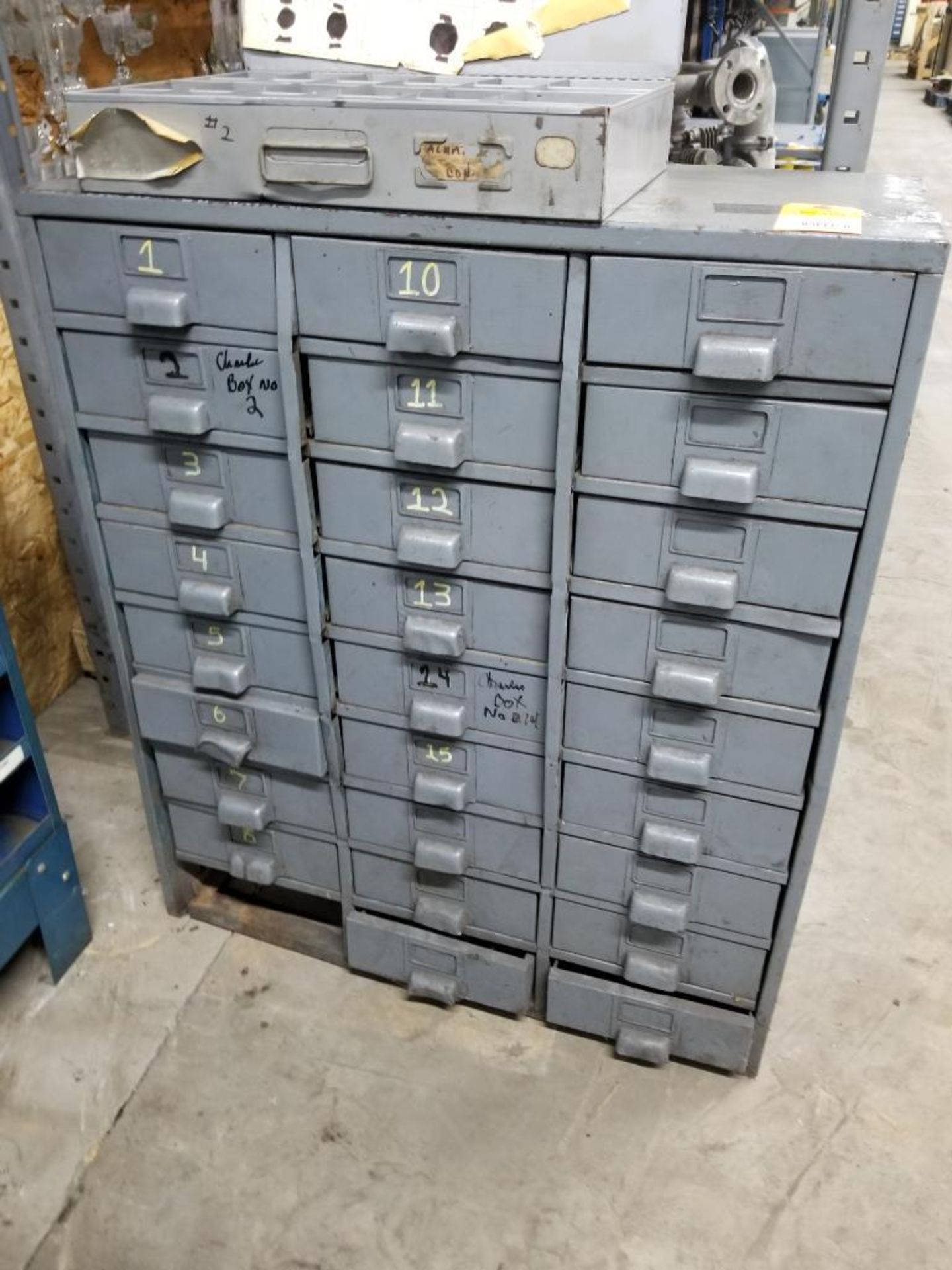 Parts drawer set. 31"w x 12"d x 37"t.