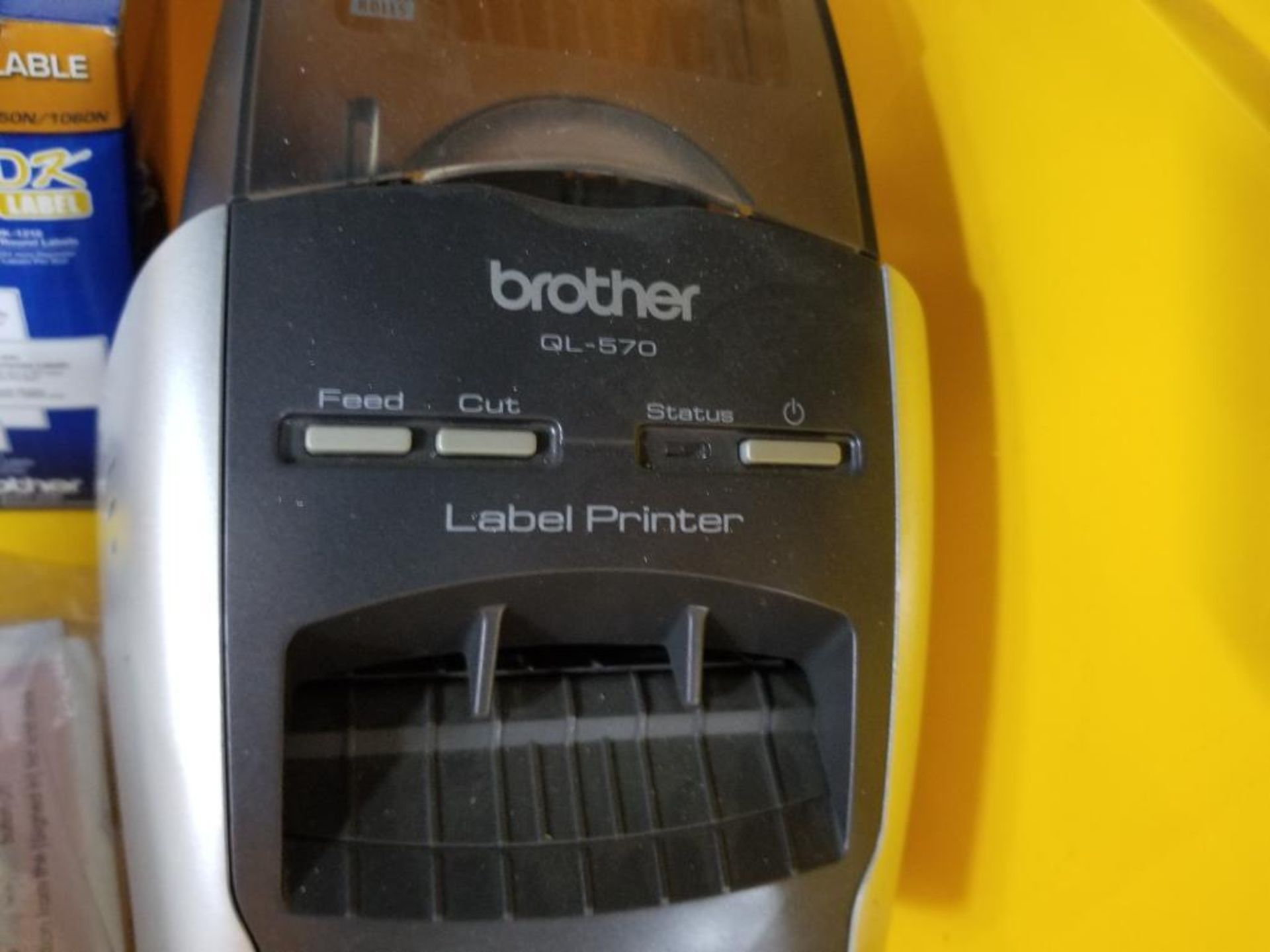 Brother QL-570 label printer with 2 packs of labels. - Image 2 of 4