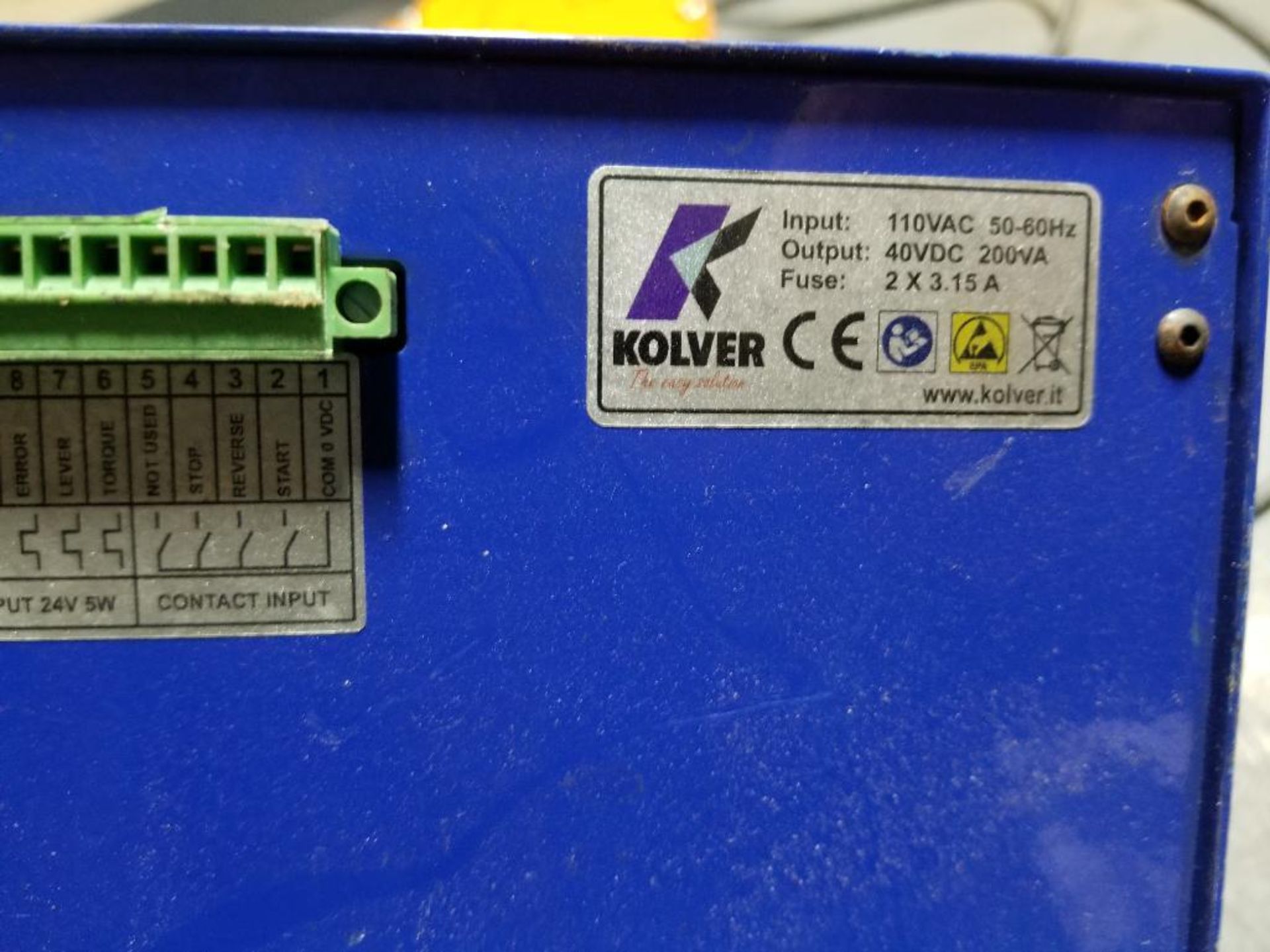 Kolver EDU-2AE programmable controller / torque driver. Kolver PLUTO15D/N. With 7228-01 balancer. - Image 6 of 6
