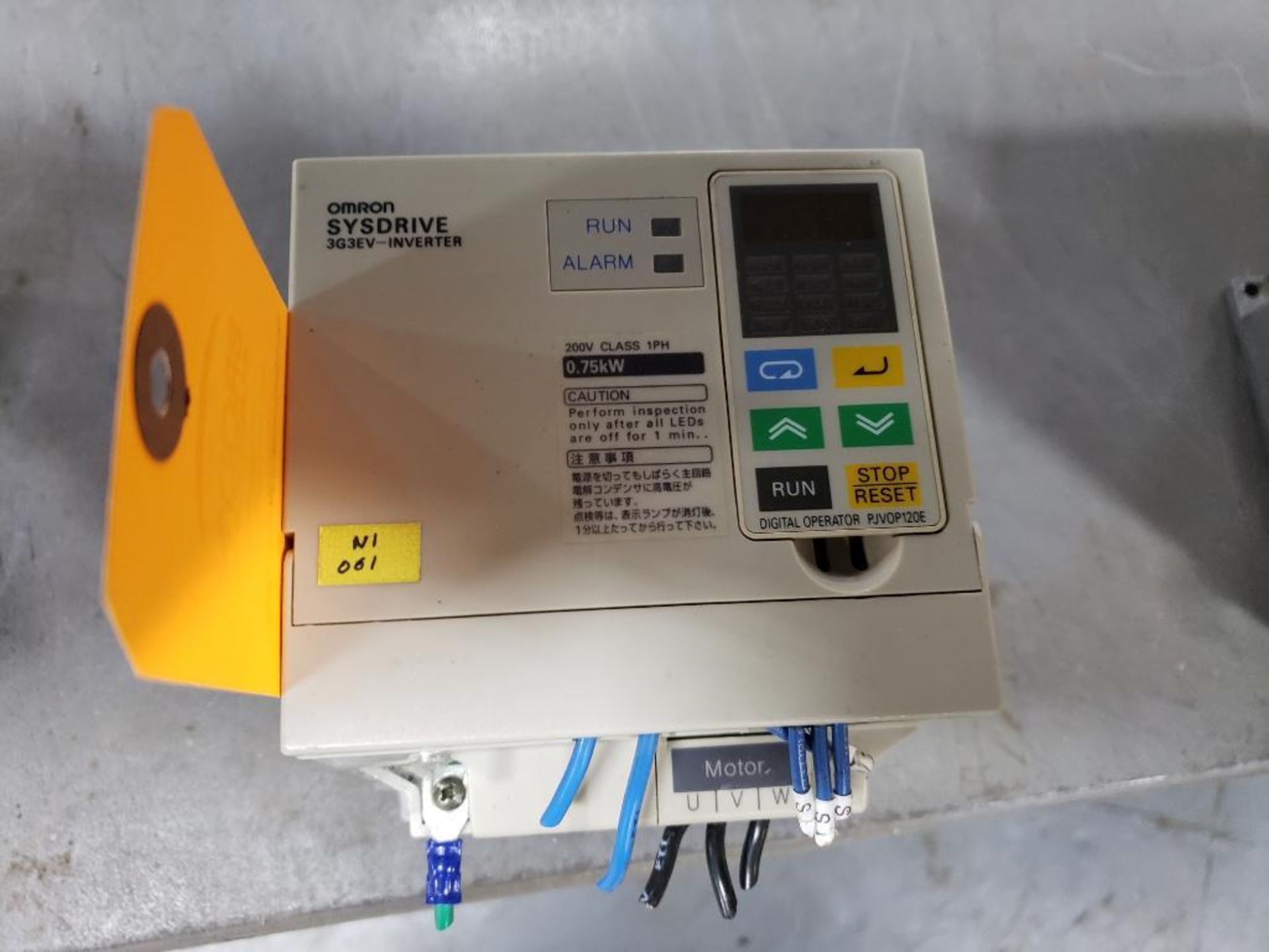 OMron Sysdrive inverter drive. Model 3G3EV-AB007-E.