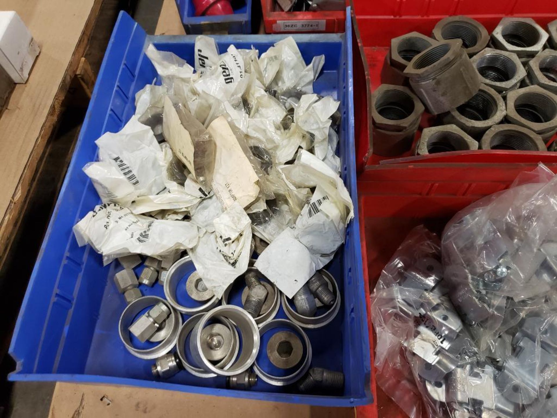 Pallet of assorted replacement parts. Conduit, fittings, covers. - Image 2 of 6