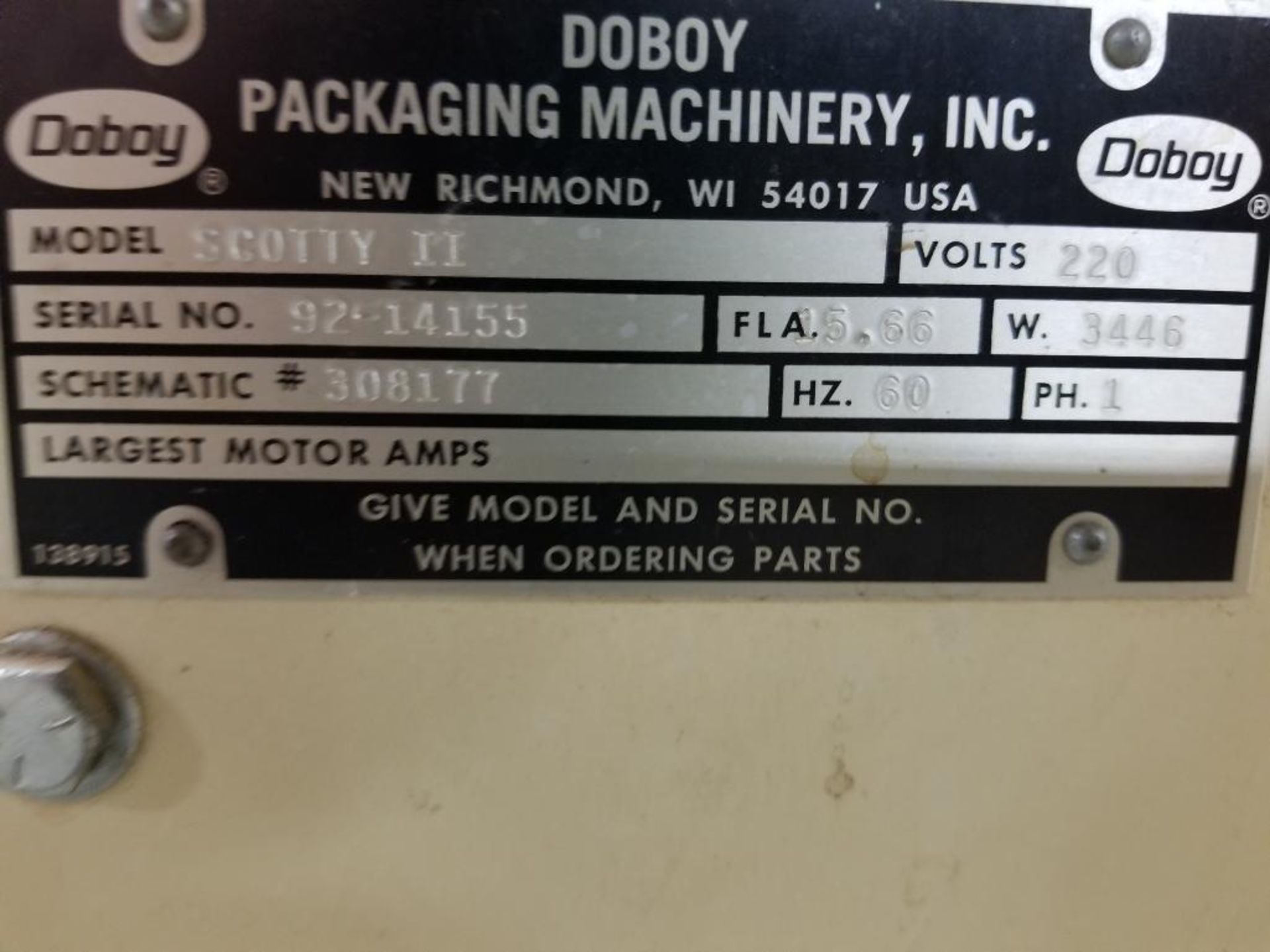 Doboy Packaging Machinery, INC. SCOTTY II horizontal flow wrapper. - Image 12 of 26