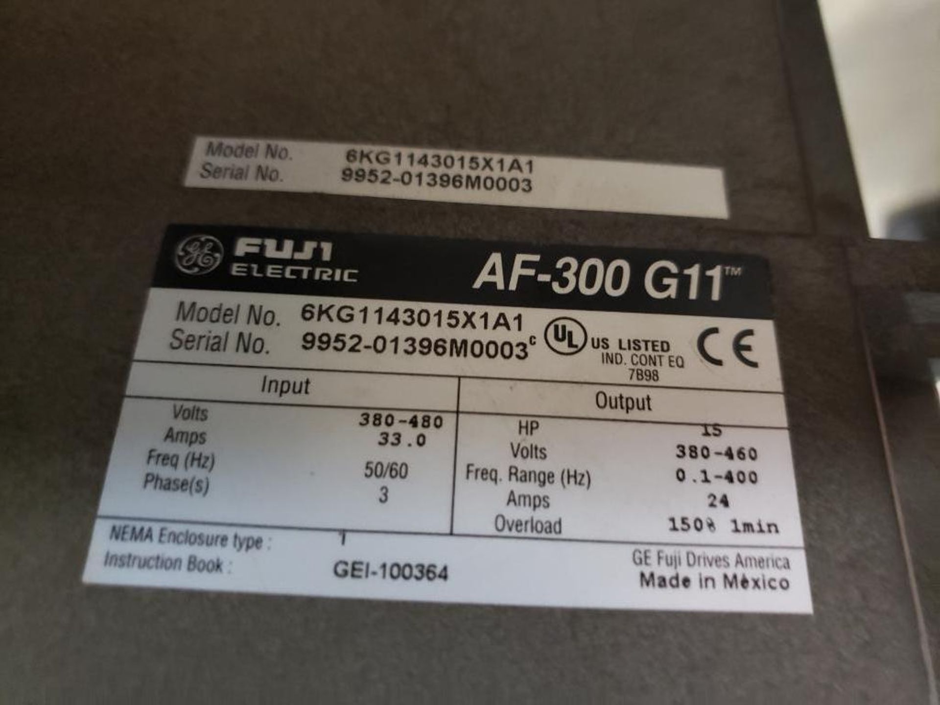 Fuji Electric AF-300 G11 drive. 6KG1143015X2A1. - Image 3 of 3