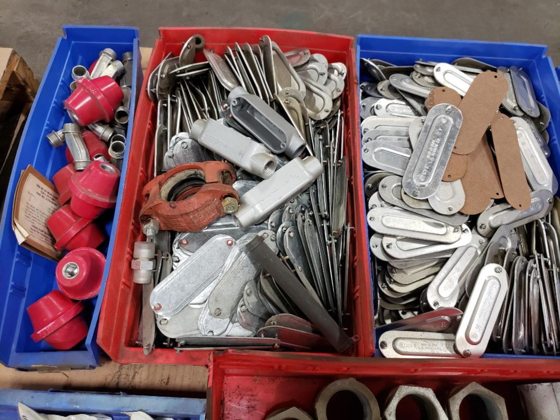 Pallet of assorted replacement parts. Conduit, fittings, covers. - Image 6 of 6