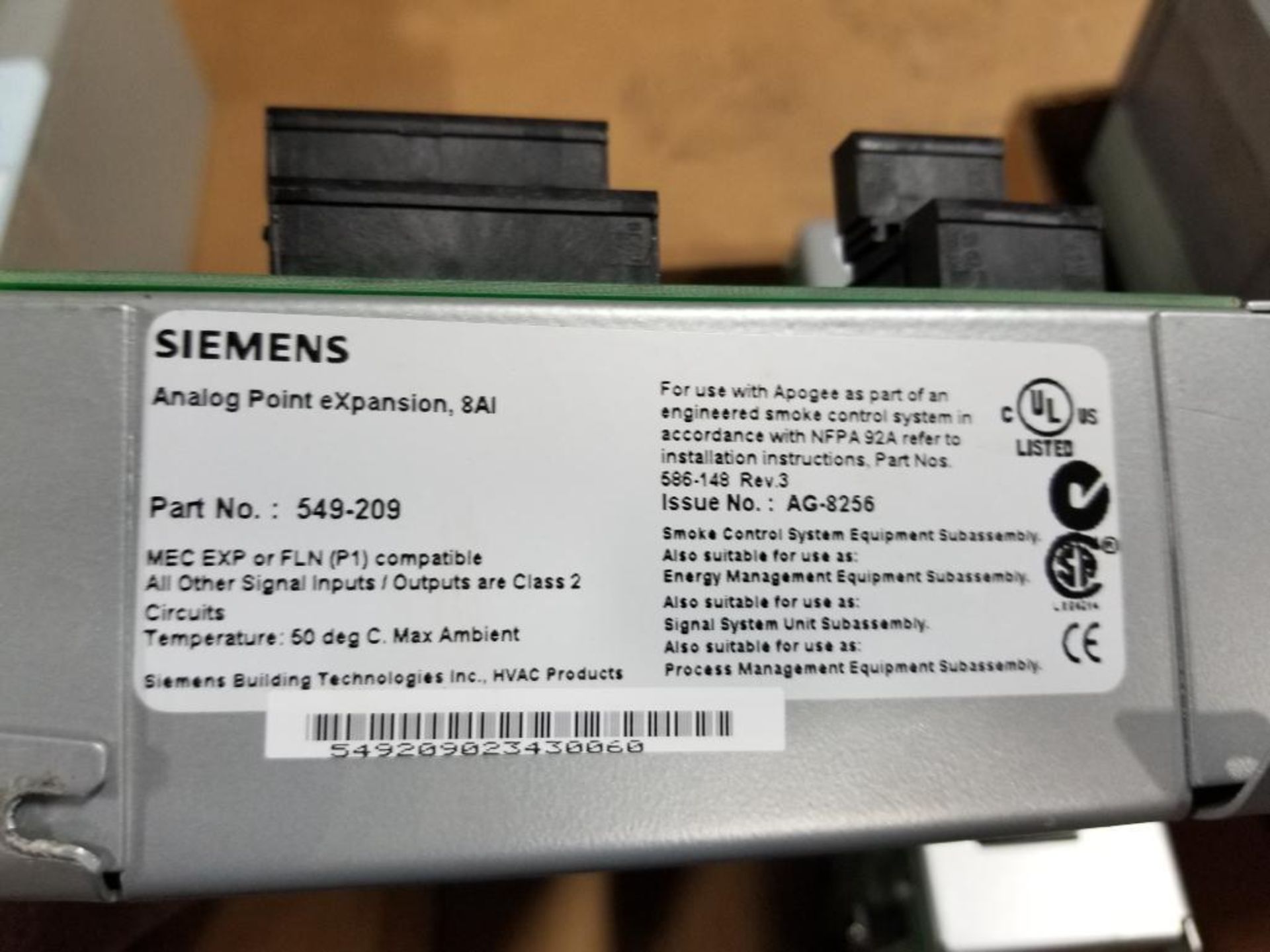 Qty 2 - Assorted Siemens Analog point expansion. 549-214, 549-209. - Image 3 of 5