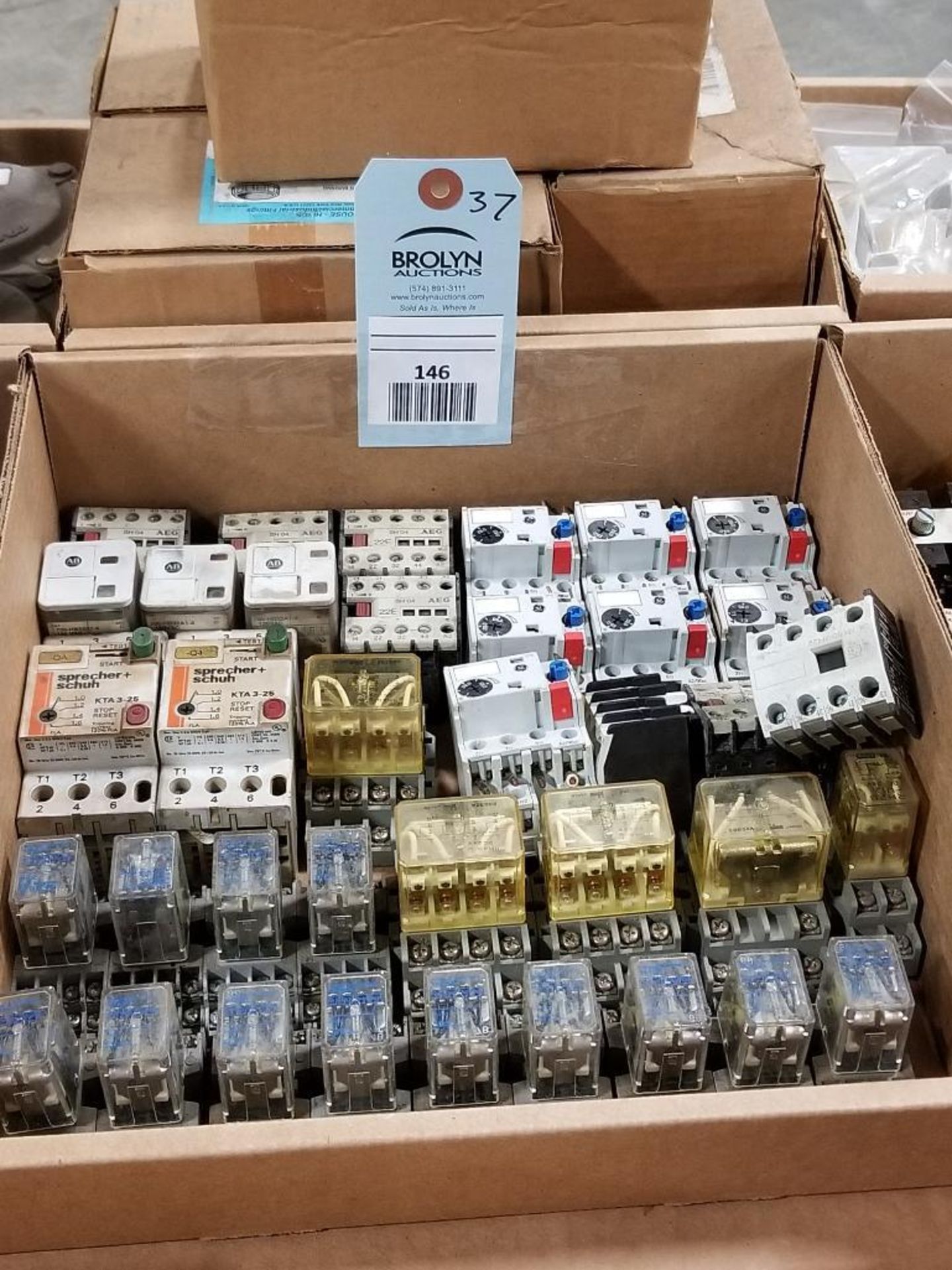 Qty 37 - Assorted electrical relay, contactor. Sprecher+Schuh, Allen Bradley.