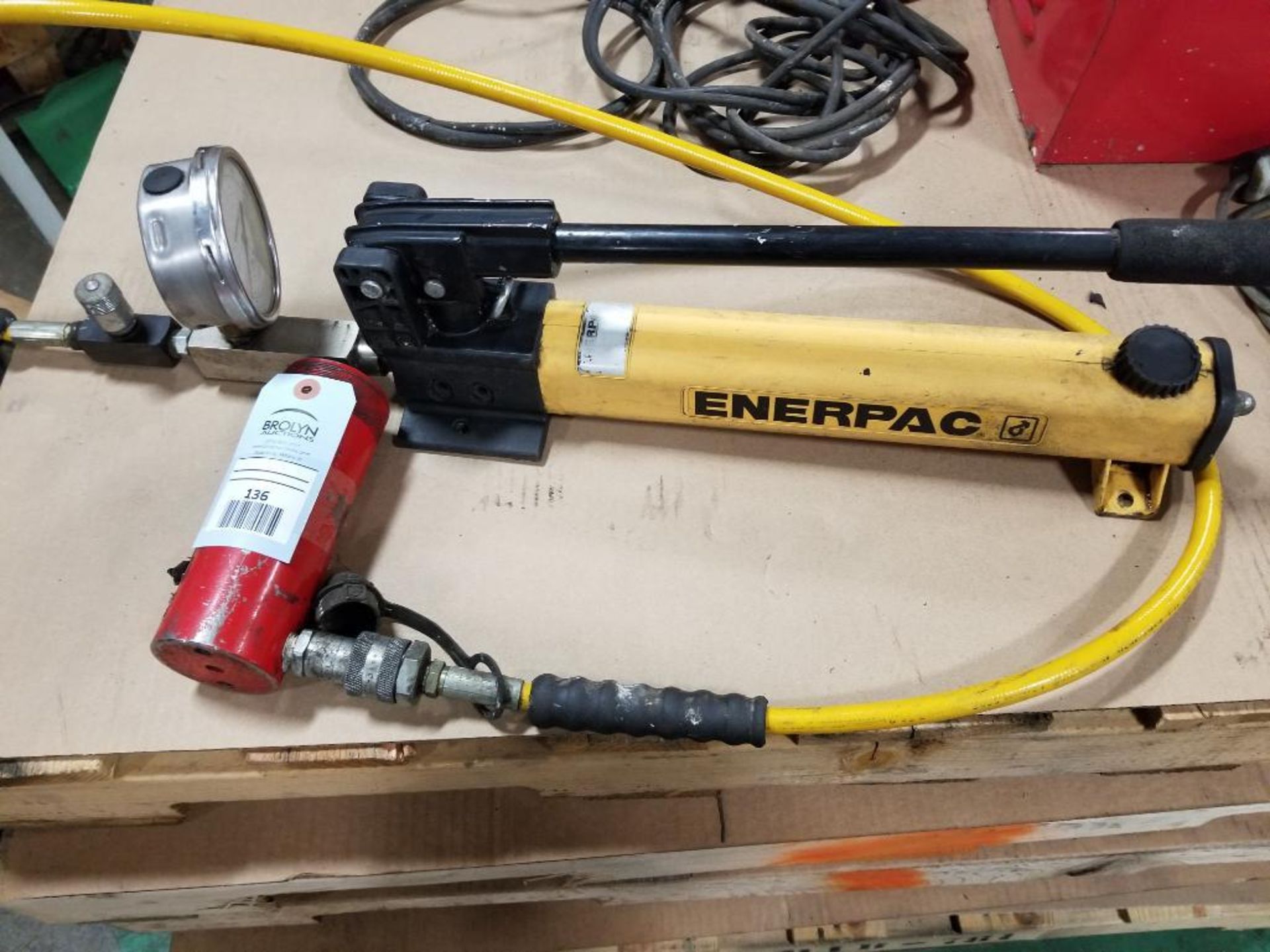 Enerpac pump and cylinder.