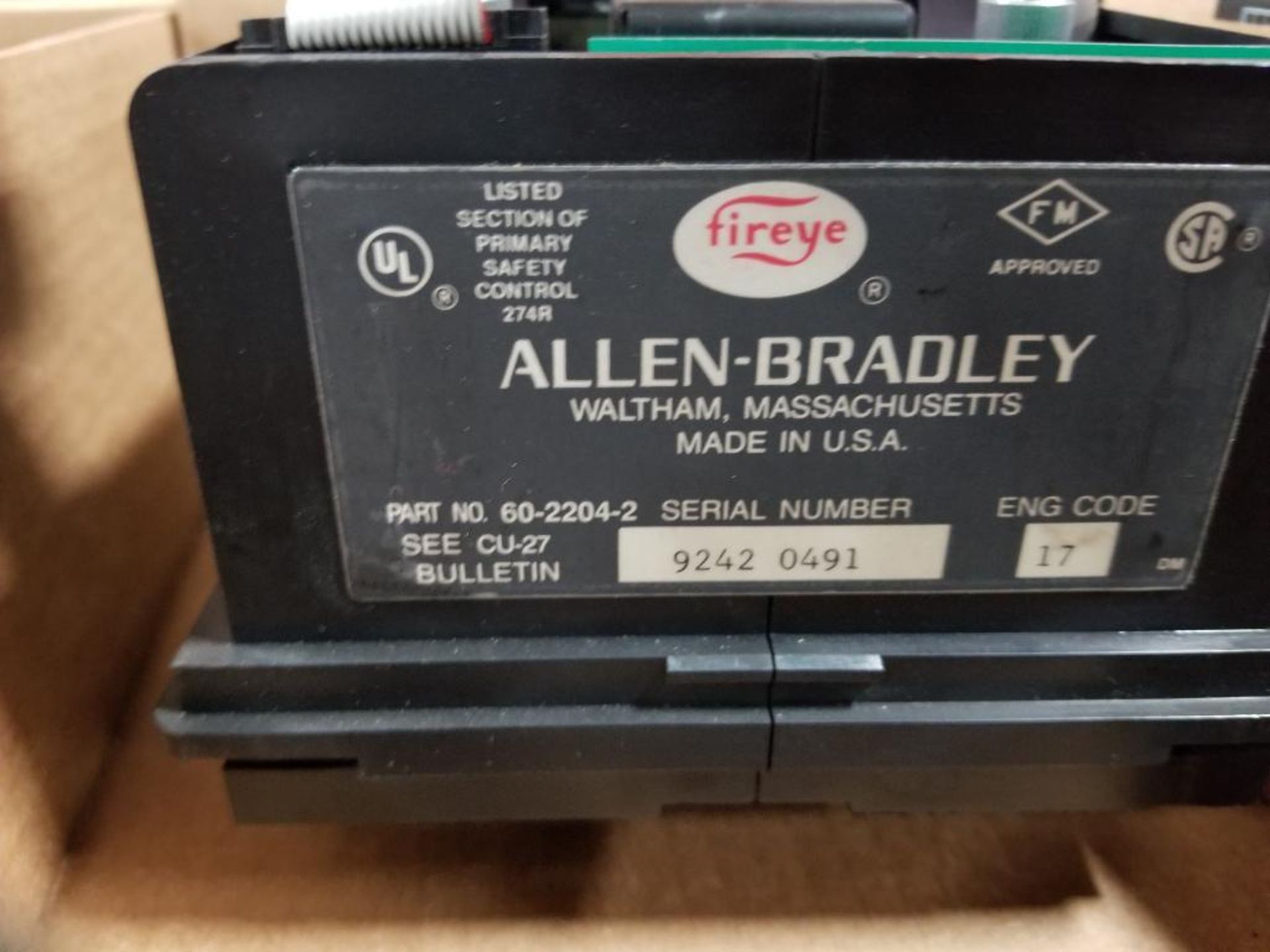 Allen Bradley Fireye 60-2204-2 burner control. - Image 2 of 3