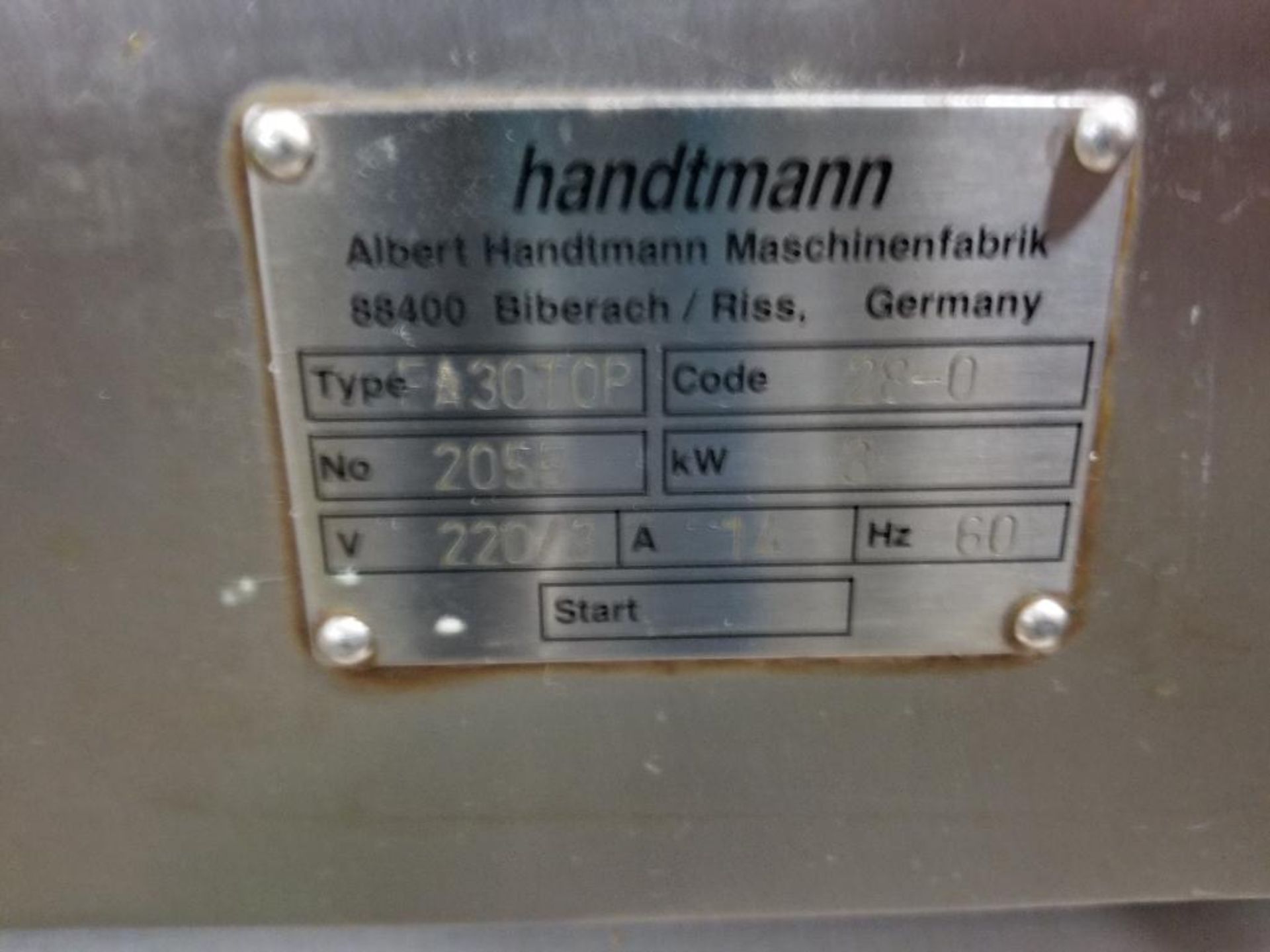 Handtmann FA30TOP Piston filling machine. - Image 10 of 12