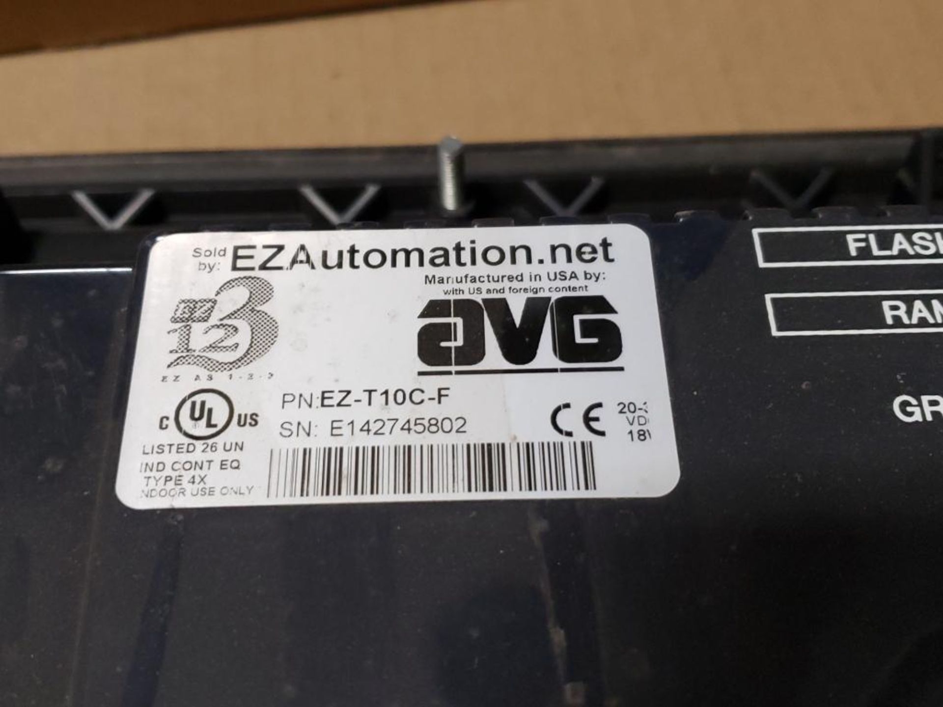 EZ Automation EZ-T10C-F AVG user panel. - Image 4 of 6