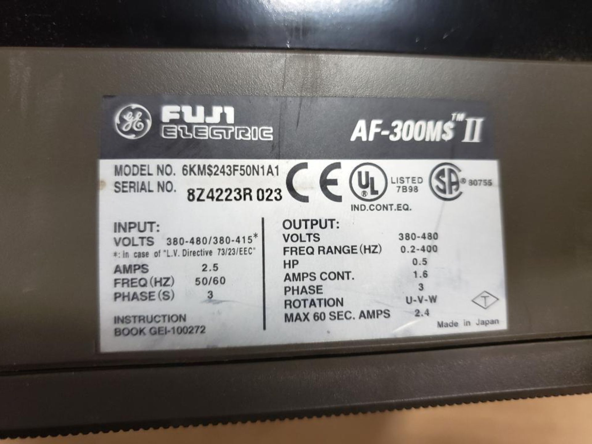 GE Fuji Electric AF-300 Micro-$aver II drive. AF-300M$ II. 6KM$243F50N1A1. - Image 5 of 6