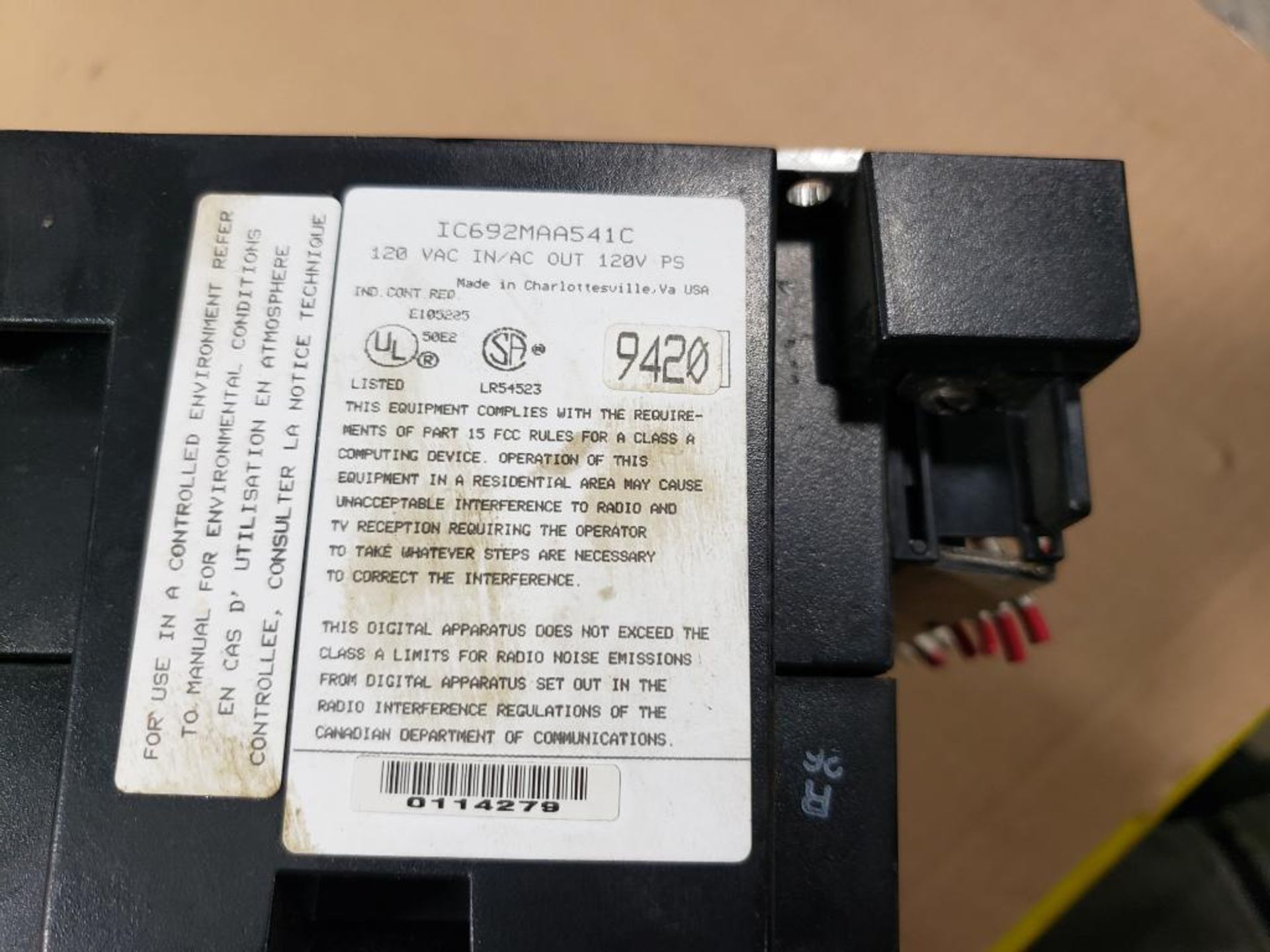 GE Fanuc Series 90-20 programmable controller. - Image 8 of 8