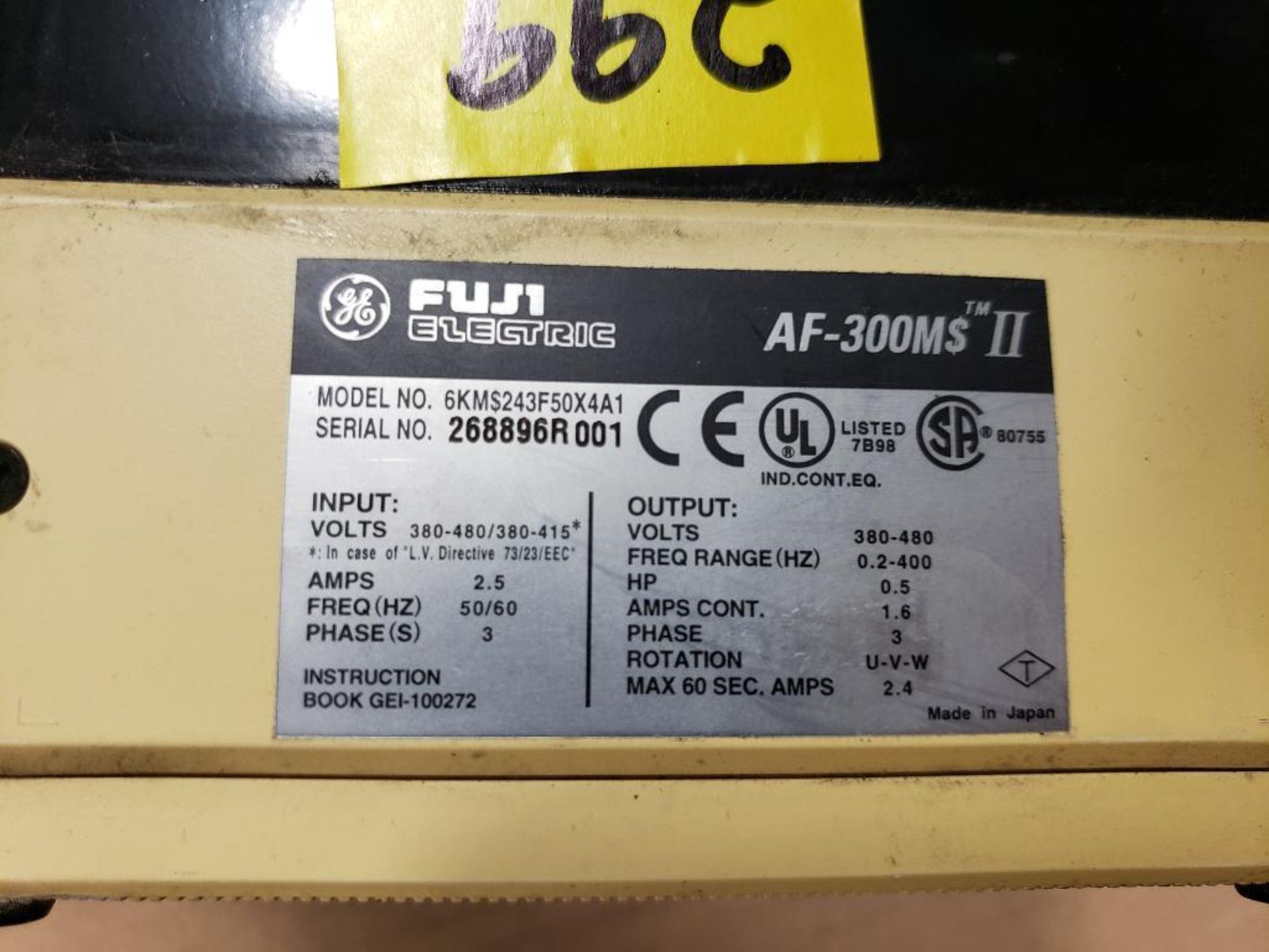 GE Fuji Electric AF-300 Micro-$aver II drive. AF-300M$ II. 6KM$243F50X4A1. - Image 4 of 6