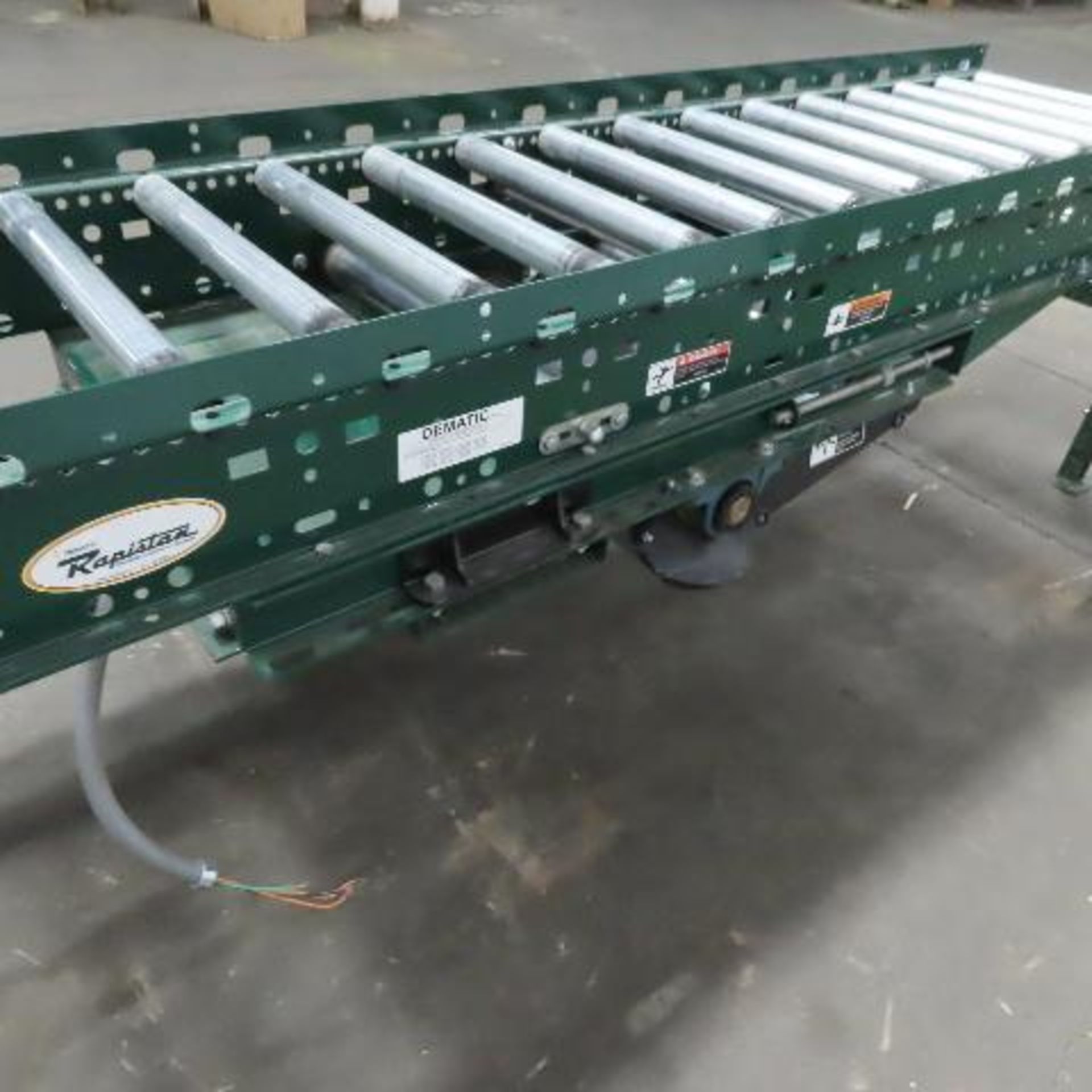 Rapistan Dematic 25" x 144 " Center Drive Belt Over Roller Conveyor 60 FPM 3Ph - Image 8 of 9