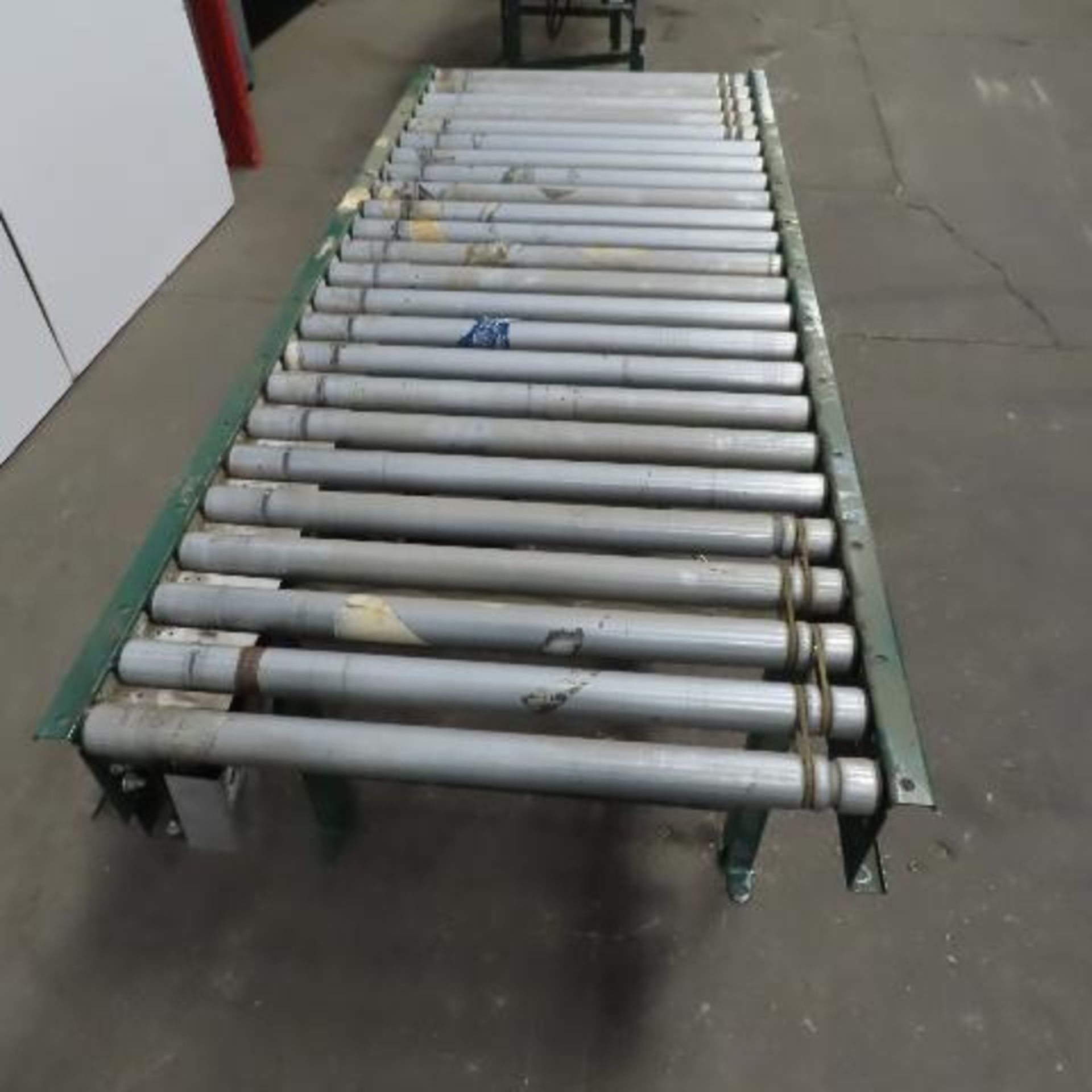 Rapistan Dematic 31"W x 60"L 28"BF Belt Driven Roller Conveyor 75FPM W/Legs 3Ph1 - Image 6 of 10