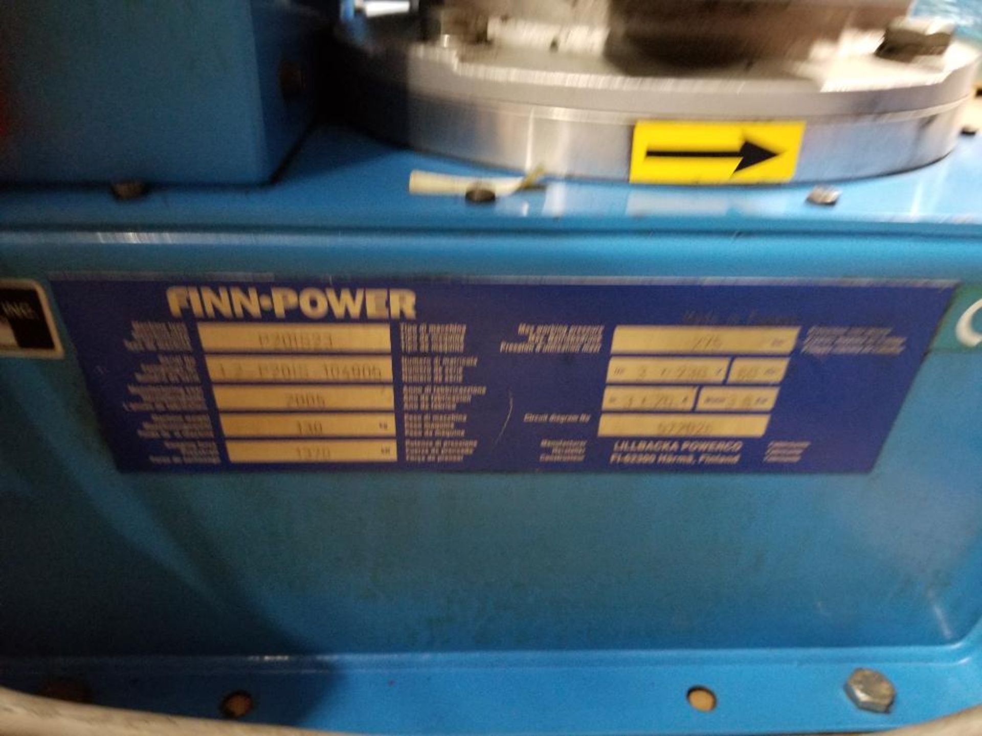 Finn-Power hydraulic swaging crimping machine. Model P20, Part number P20IS23. Mfg date 2005. - Image 15 of 16