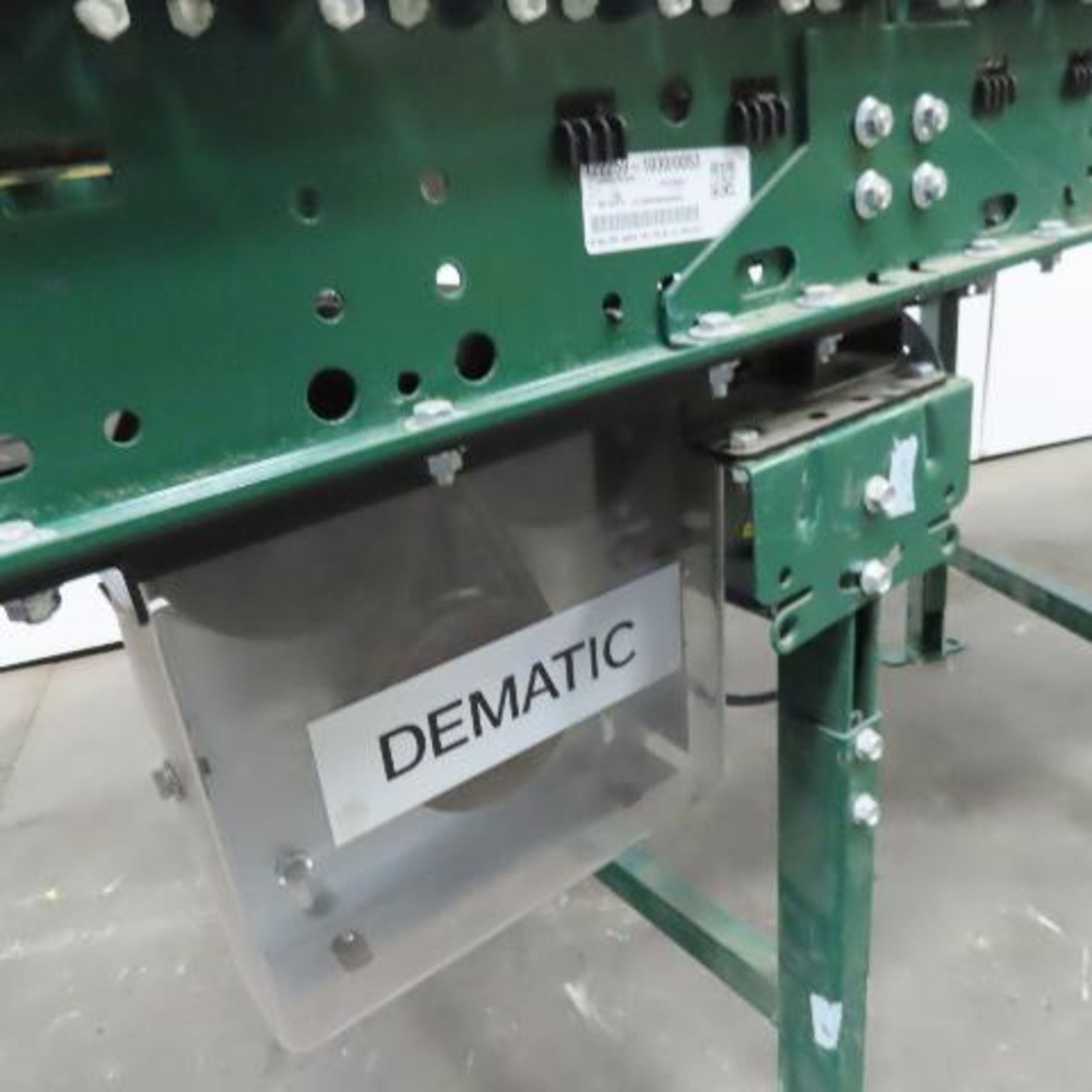 Rapistan Dematic 25"W Belt Driven Roller 45° Curve Conveyor 22"BF 70FPM W/Legs. - Image 7 of 10