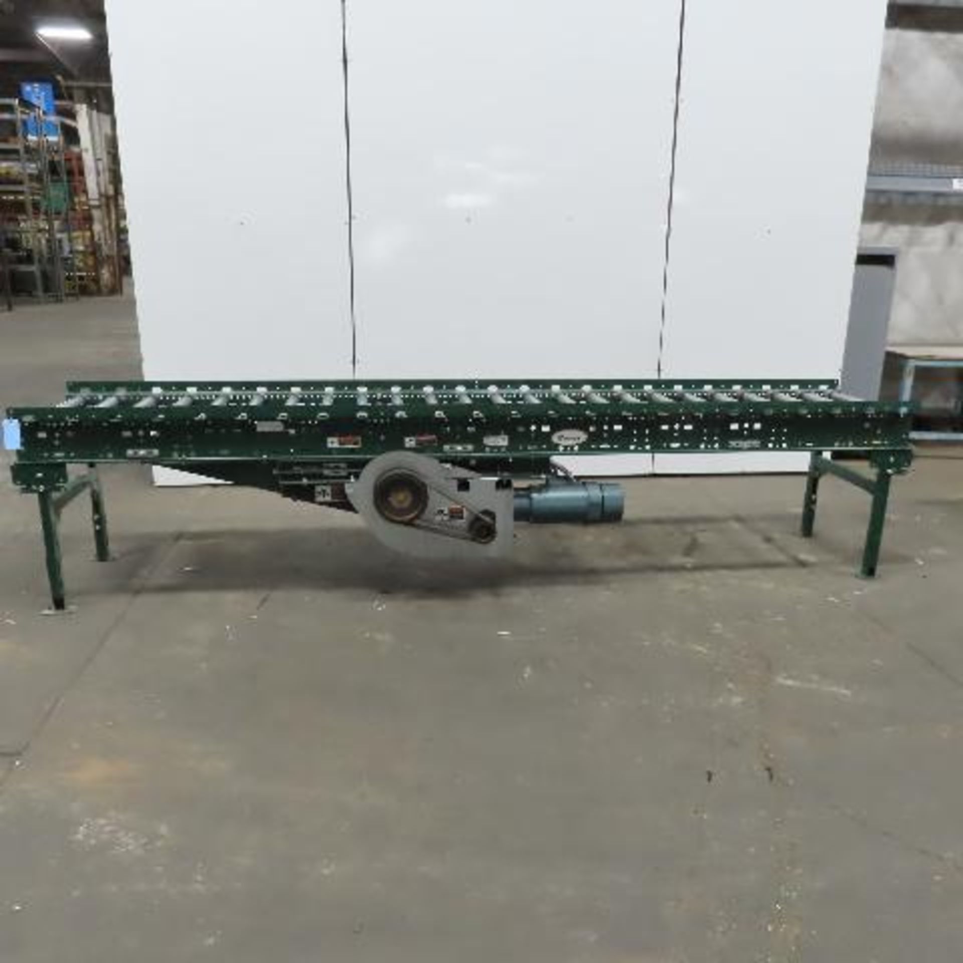 Rapistan Dematic 25" x 144 " Center Drive Belt Over Roller Conveyor 60 FPM 3Ph