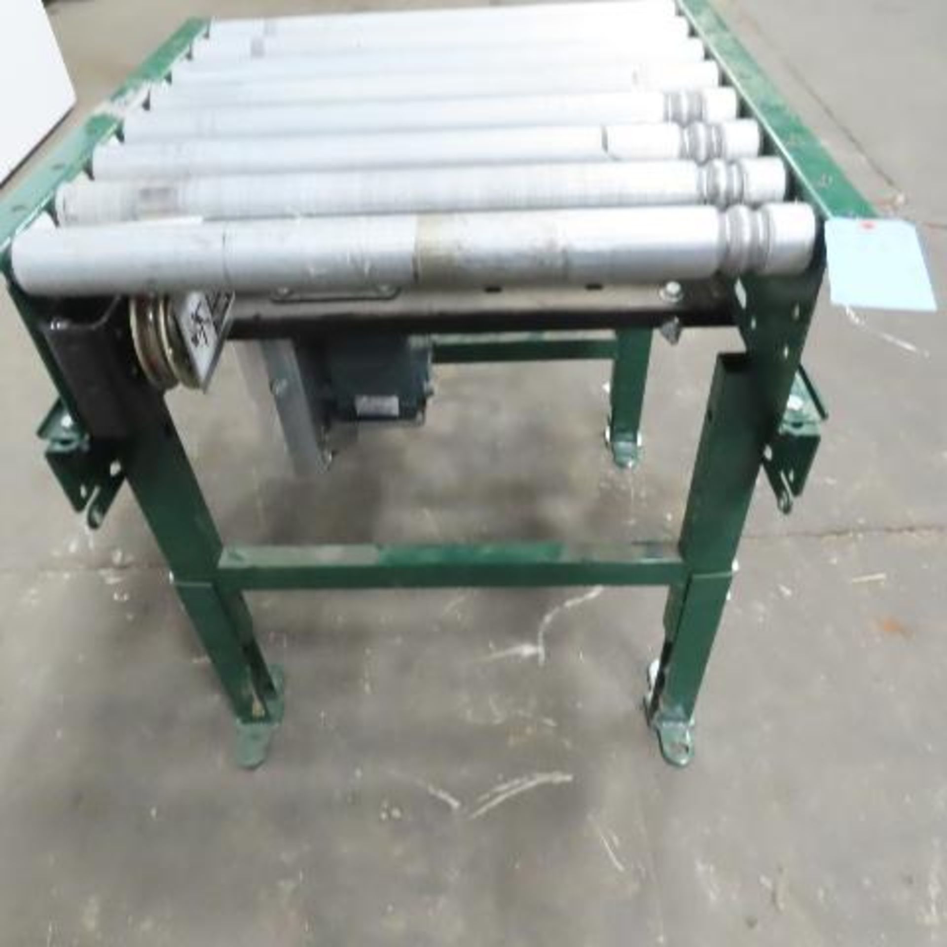 Rapistan Dematic 25"W x 24"L 22"BF Belt Driven Roller Conveyor 50FPM W/Legs 3Ph. - Image 6 of 7