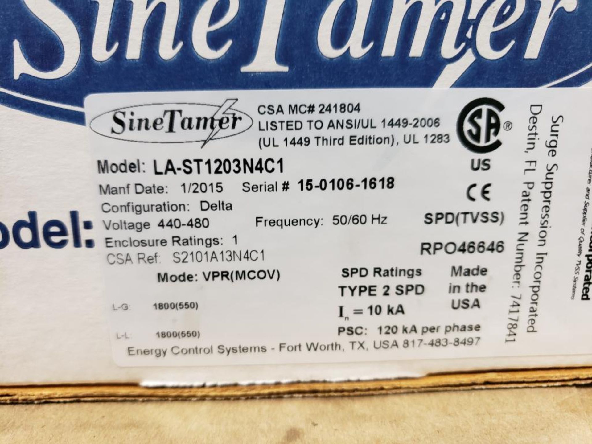 Surge Suppression INC. SineTamer LA-ST1203N4C1. New in box. - Image 3 of 3