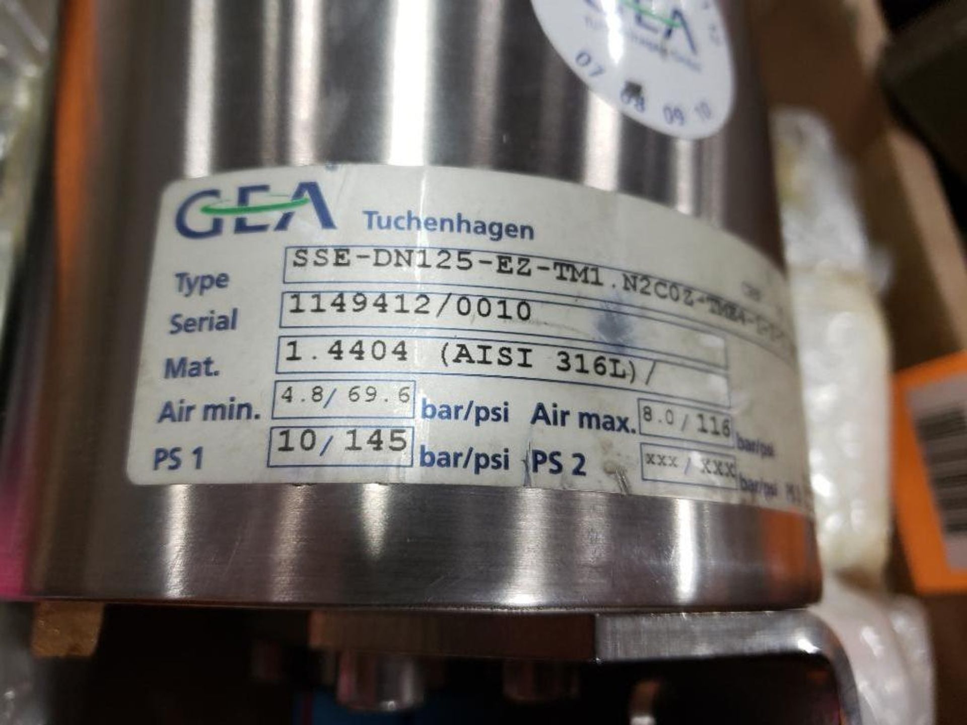 New GEA Tuchenhagen TM1-N2COZ Valve PAMS93 Gr2 SSE-DN125-EE-TM1 N2COZ-TME4-1-2-1. - Image 5 of 6