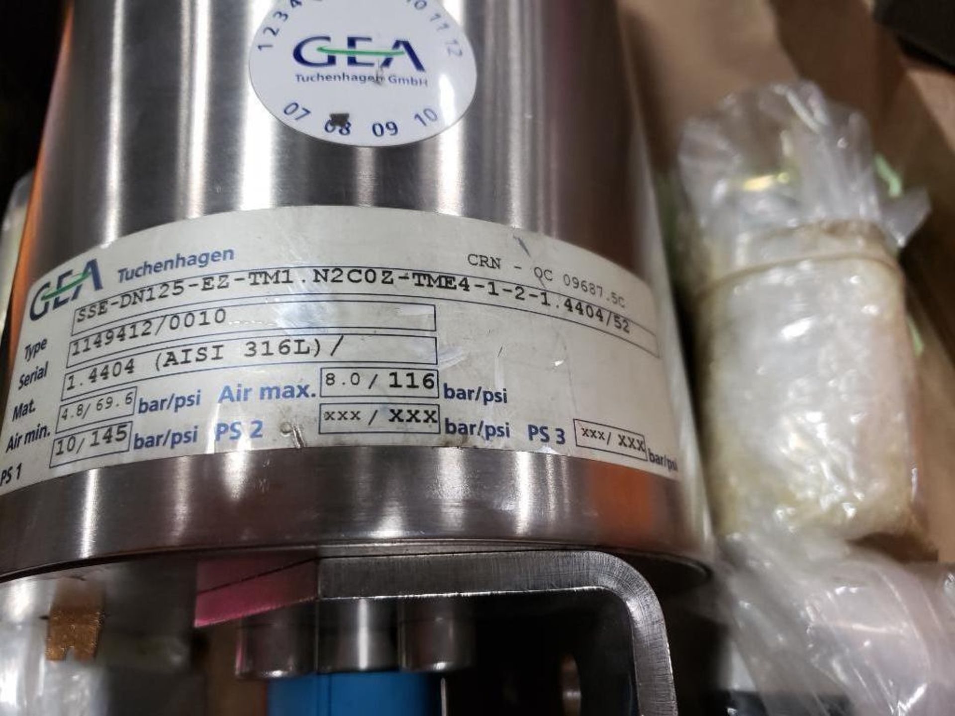 New GEA Tuchenhagen TM1-N2COZ Valve PAMS93 Gr2 SSE-DN125-EE-TM1 N2COZ-TME4-1-2-1. - Image 6 of 6